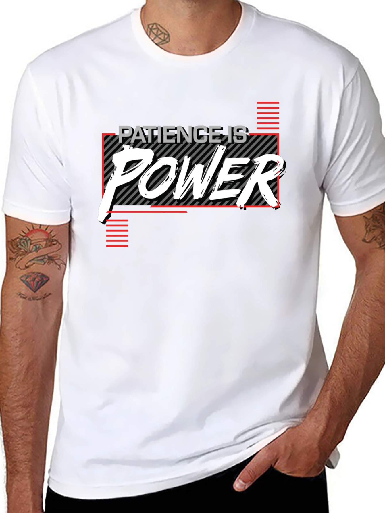 Patience is Power Graphic T-Shirt - Black