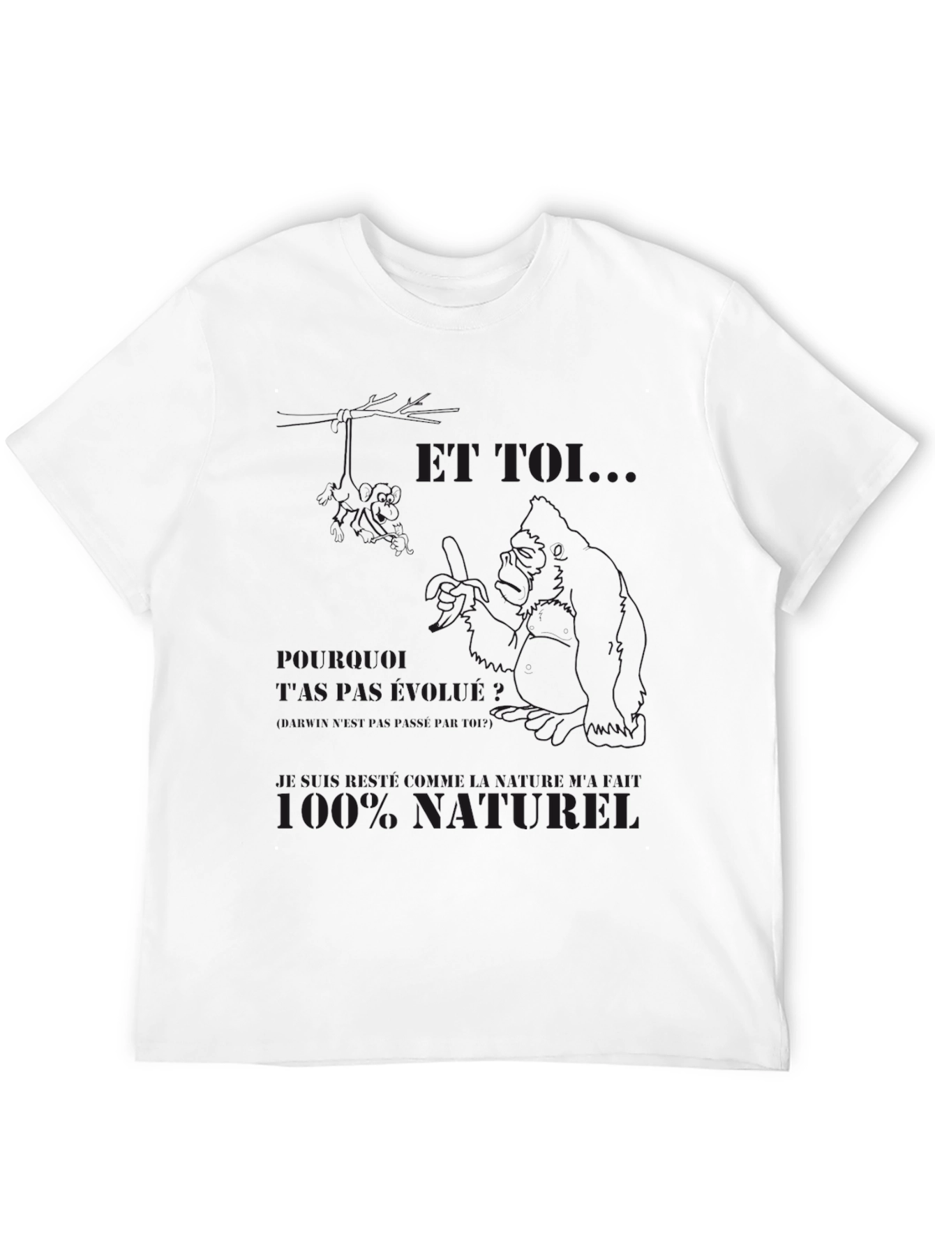 Mens Black Graphic T-Shirt - Funny Design