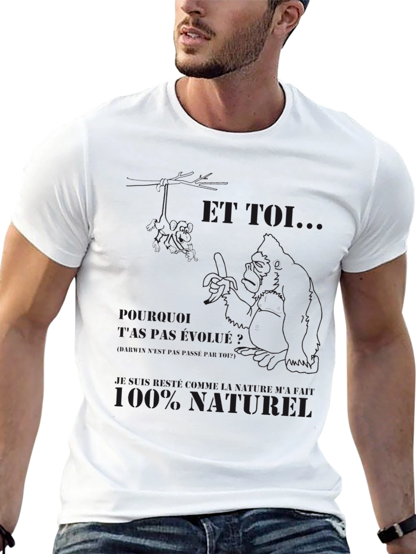 Mens Black Graphic T-Shirt - Funny Design