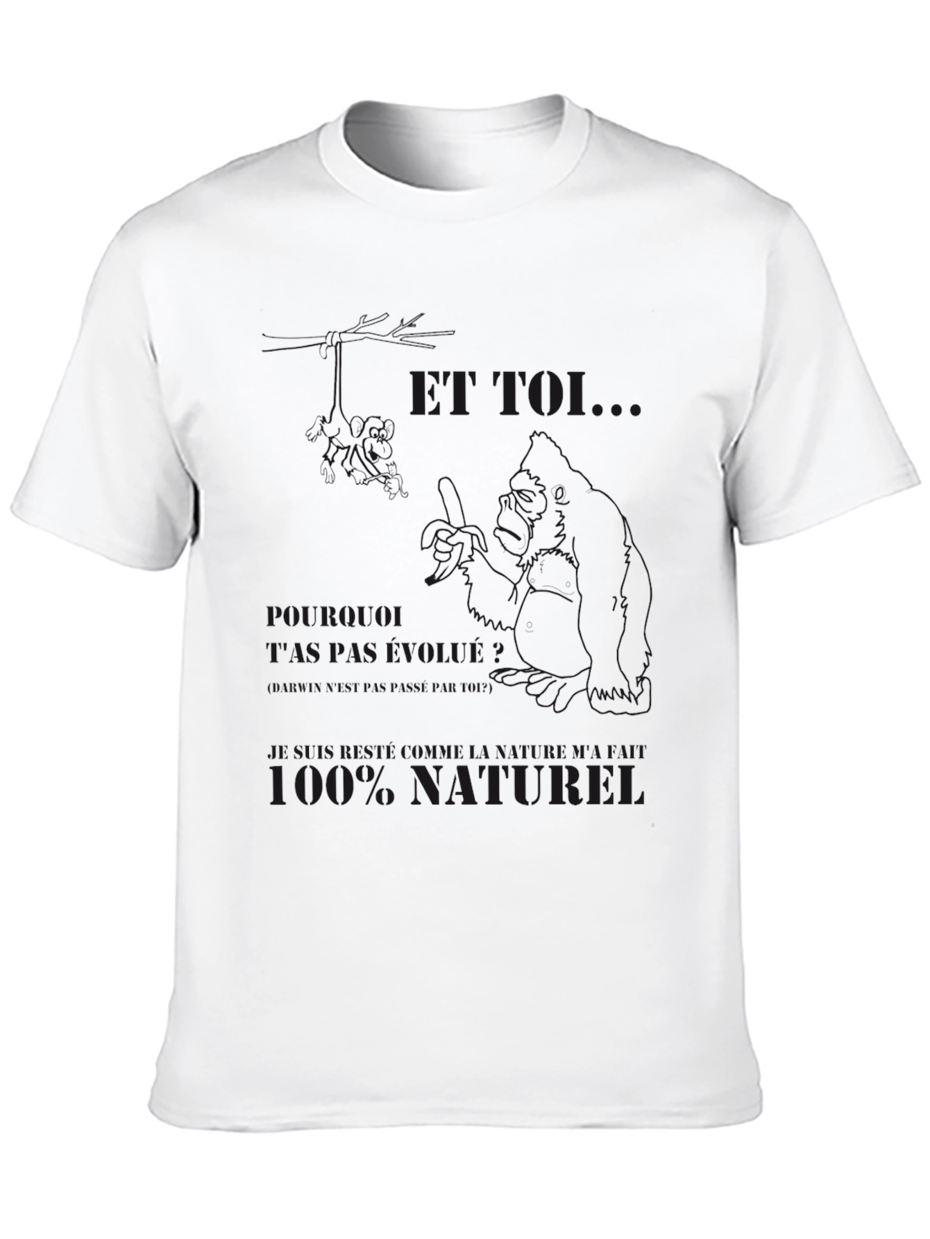 Mens Black Graphic T-Shirt - Funny Design