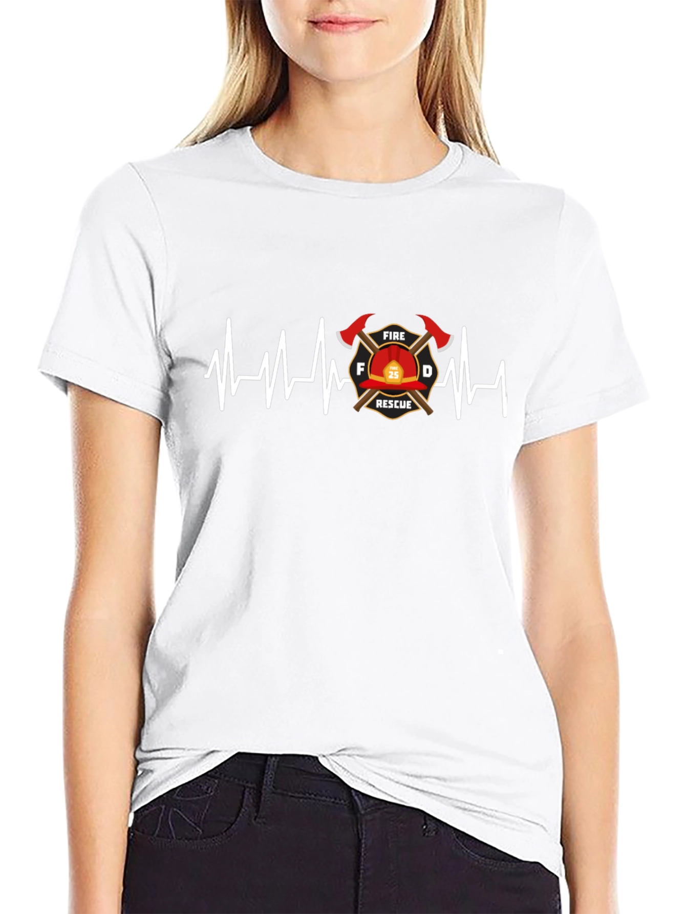 Firefighter Rescue Heartbeat T-Shirt