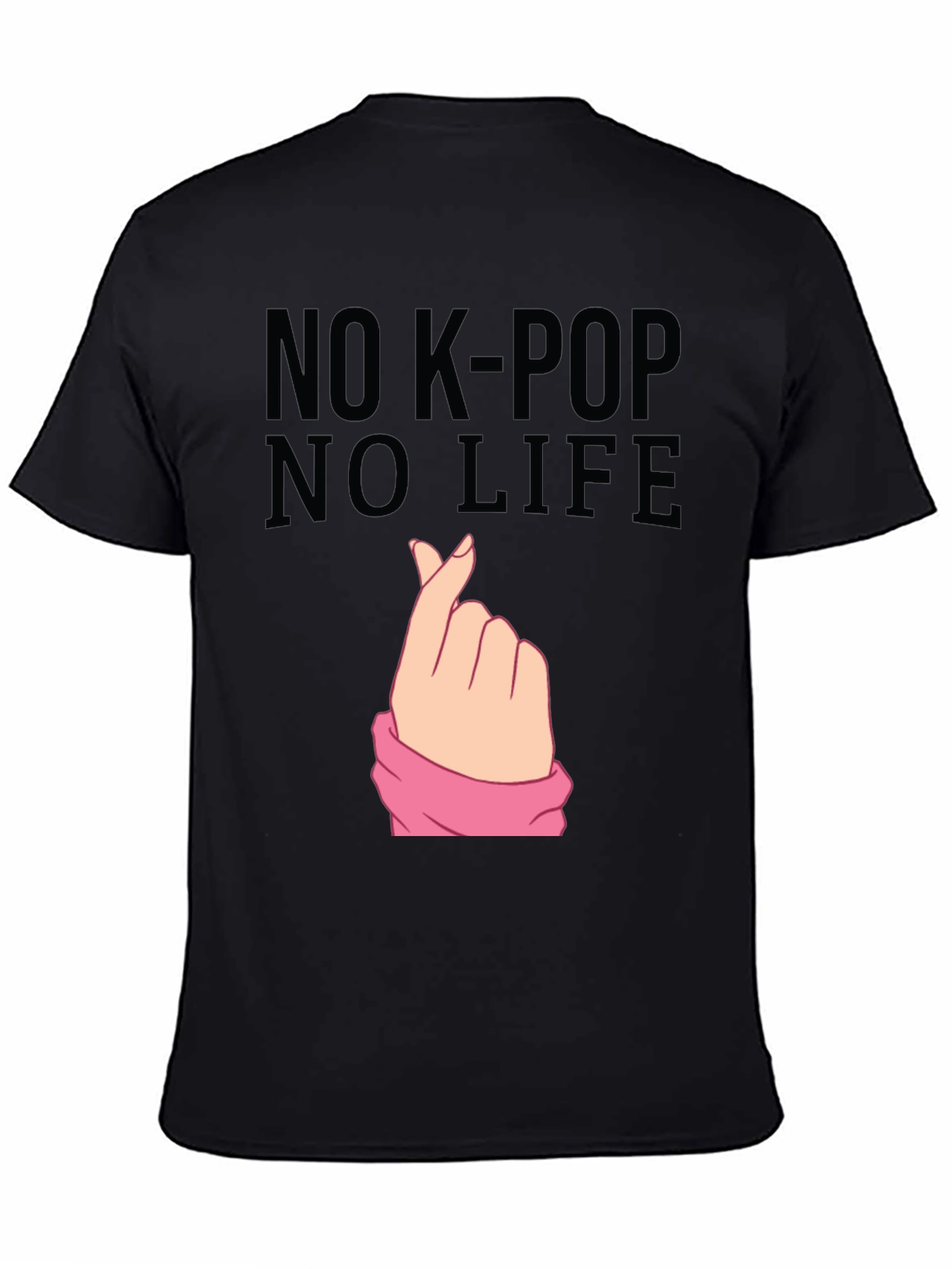 No K-Pop No Life Black Graphic Tee