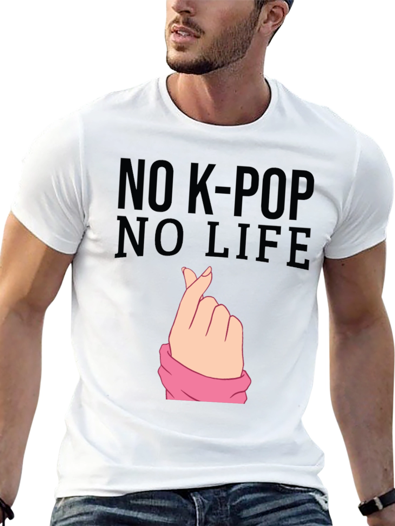 No K-Pop No Life Black Graphic Tee
