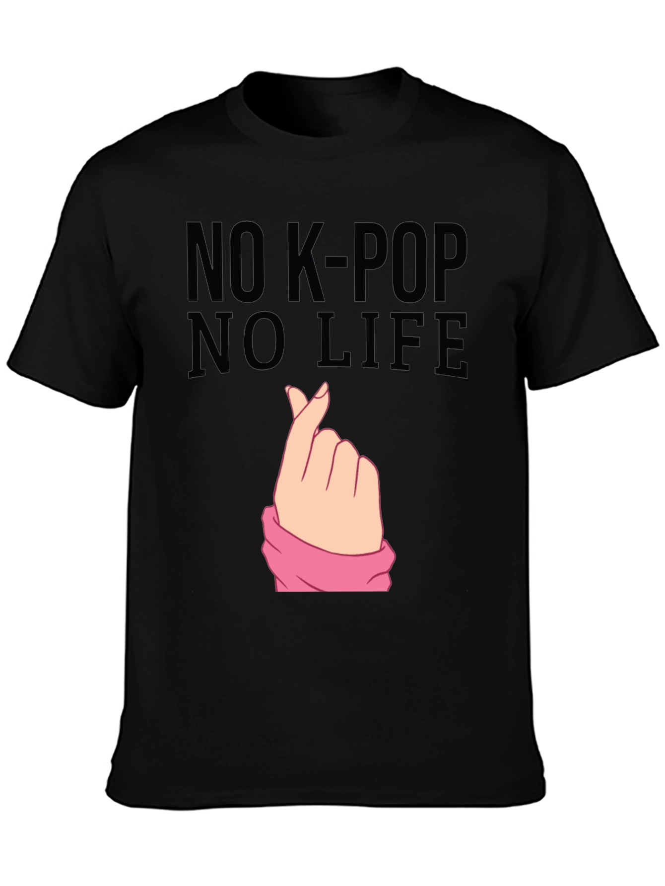 No K-Pop No Life Black Graphic Tee