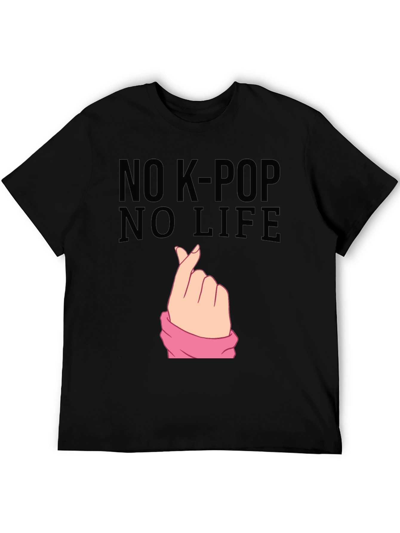No K-Pop No Life Black Graphic Tee