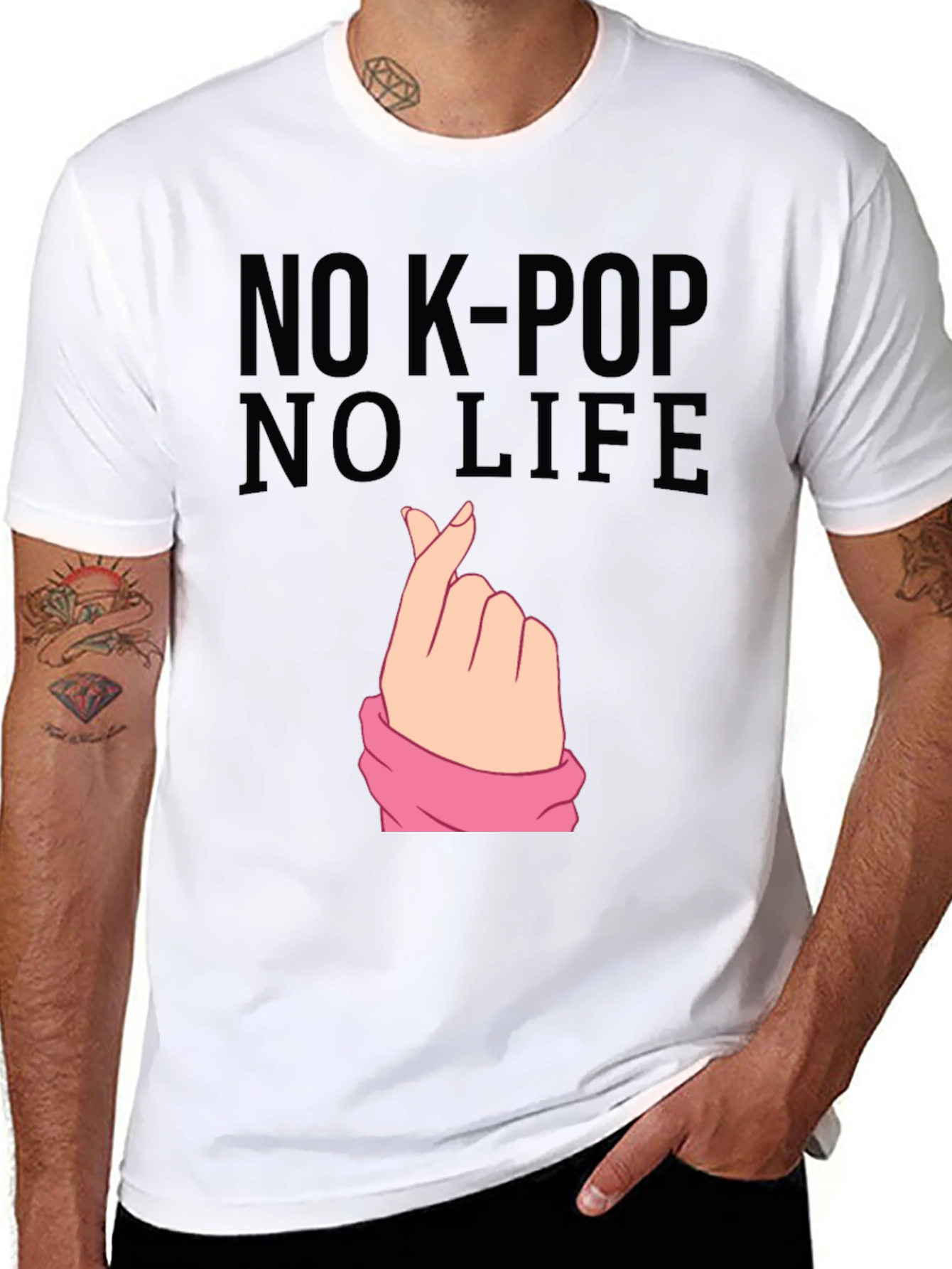 No K-Pop No Life Black Graphic Tee