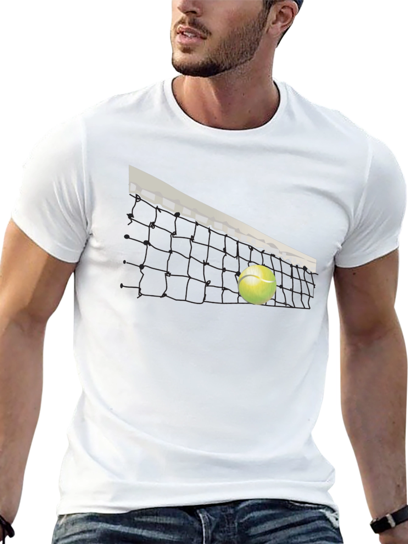 Tennis Net Graphic T-Shirt - Stylish Sportswear