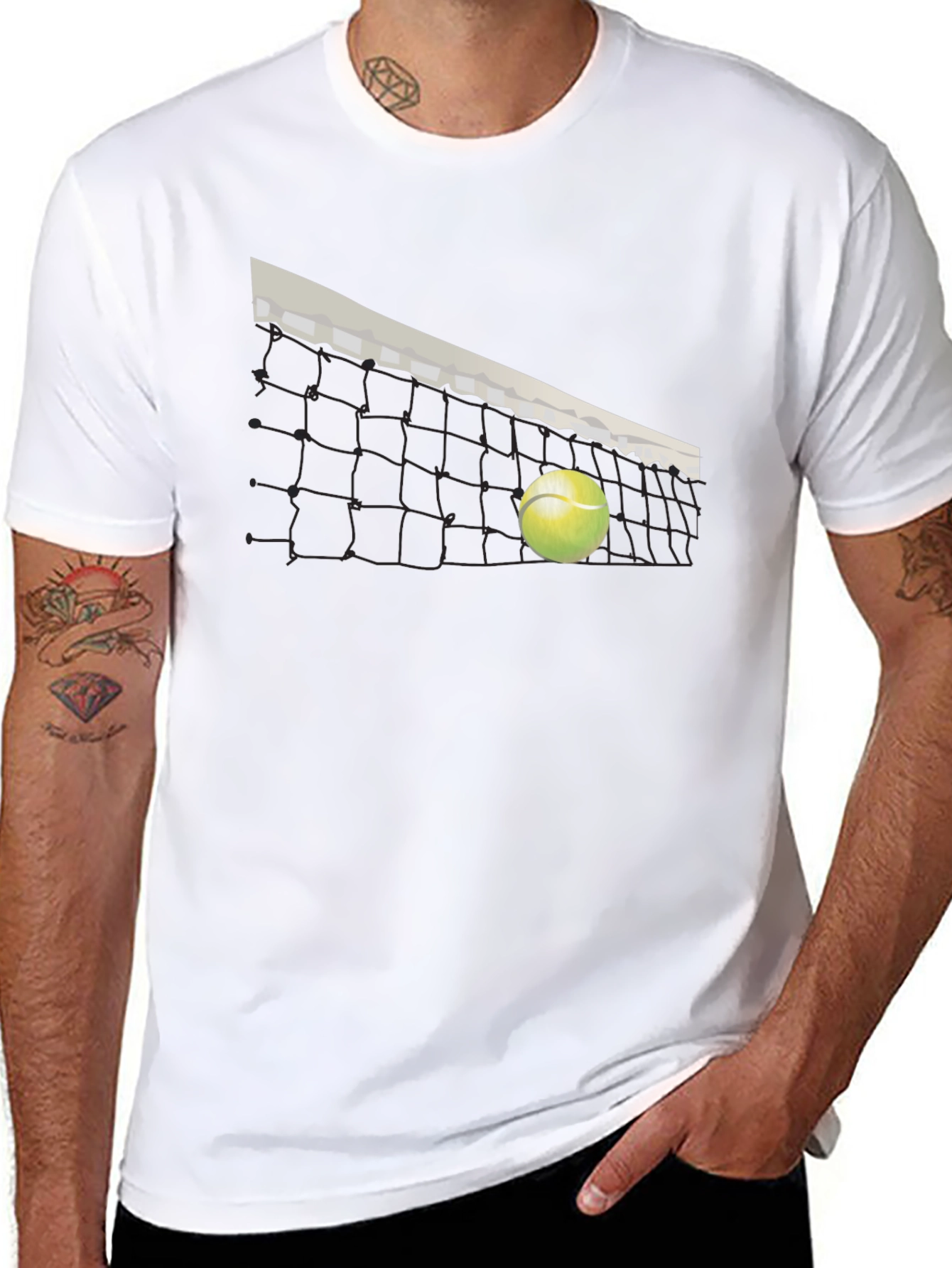 Tennis Net Graphic T-Shirt - Stylish Sportswear