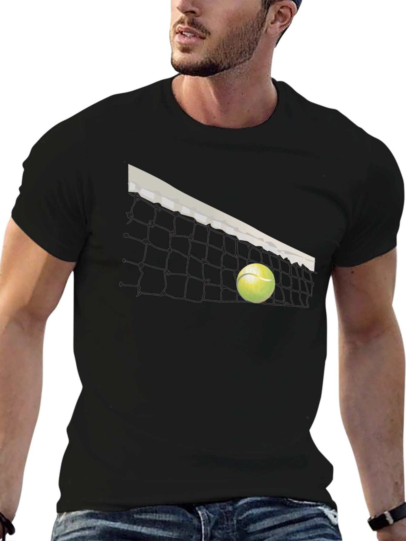 Tennis Net Graphic T-Shirt - Stylish Sportswear