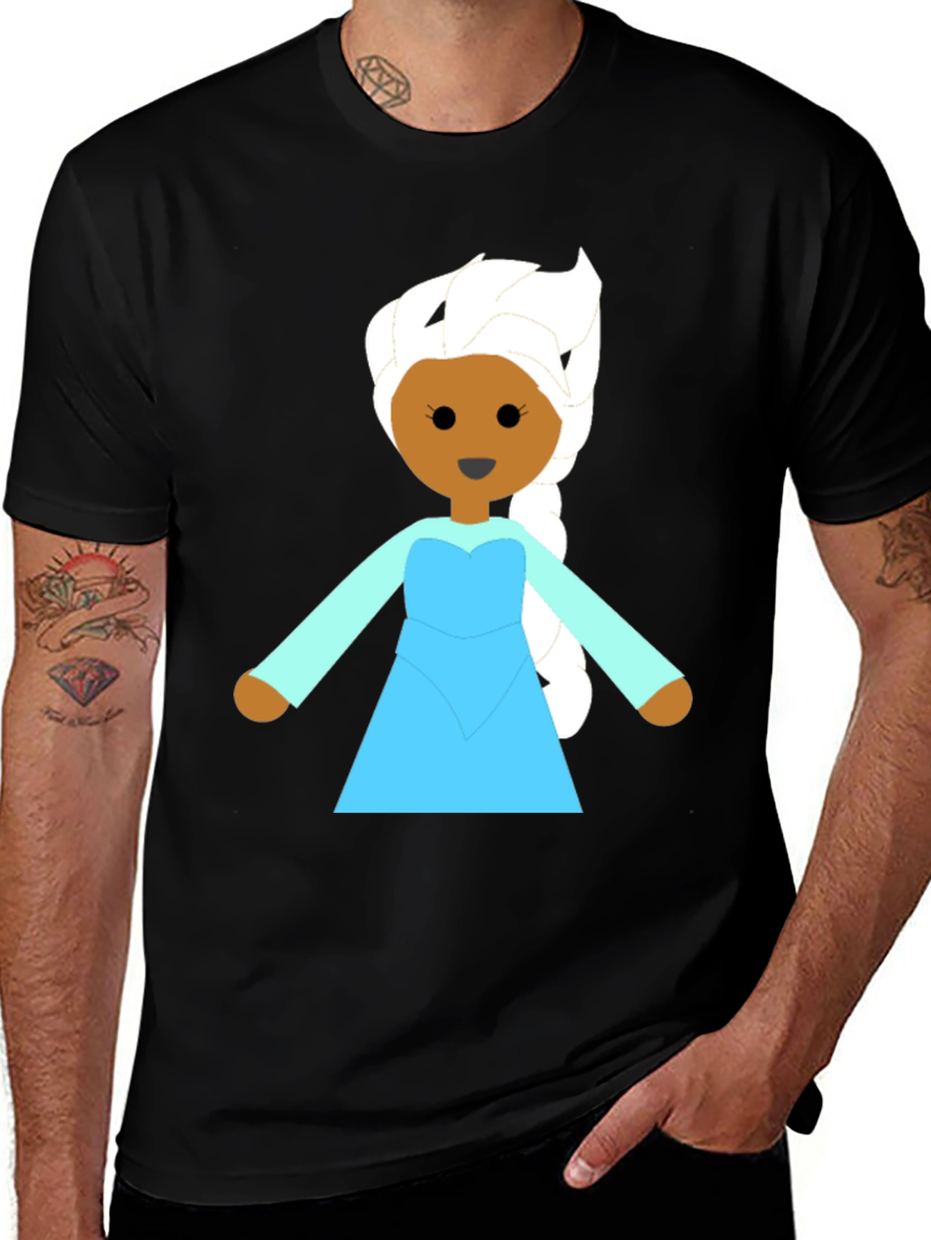 Elsa Graphic T-Shirt - Black Cotton Tee