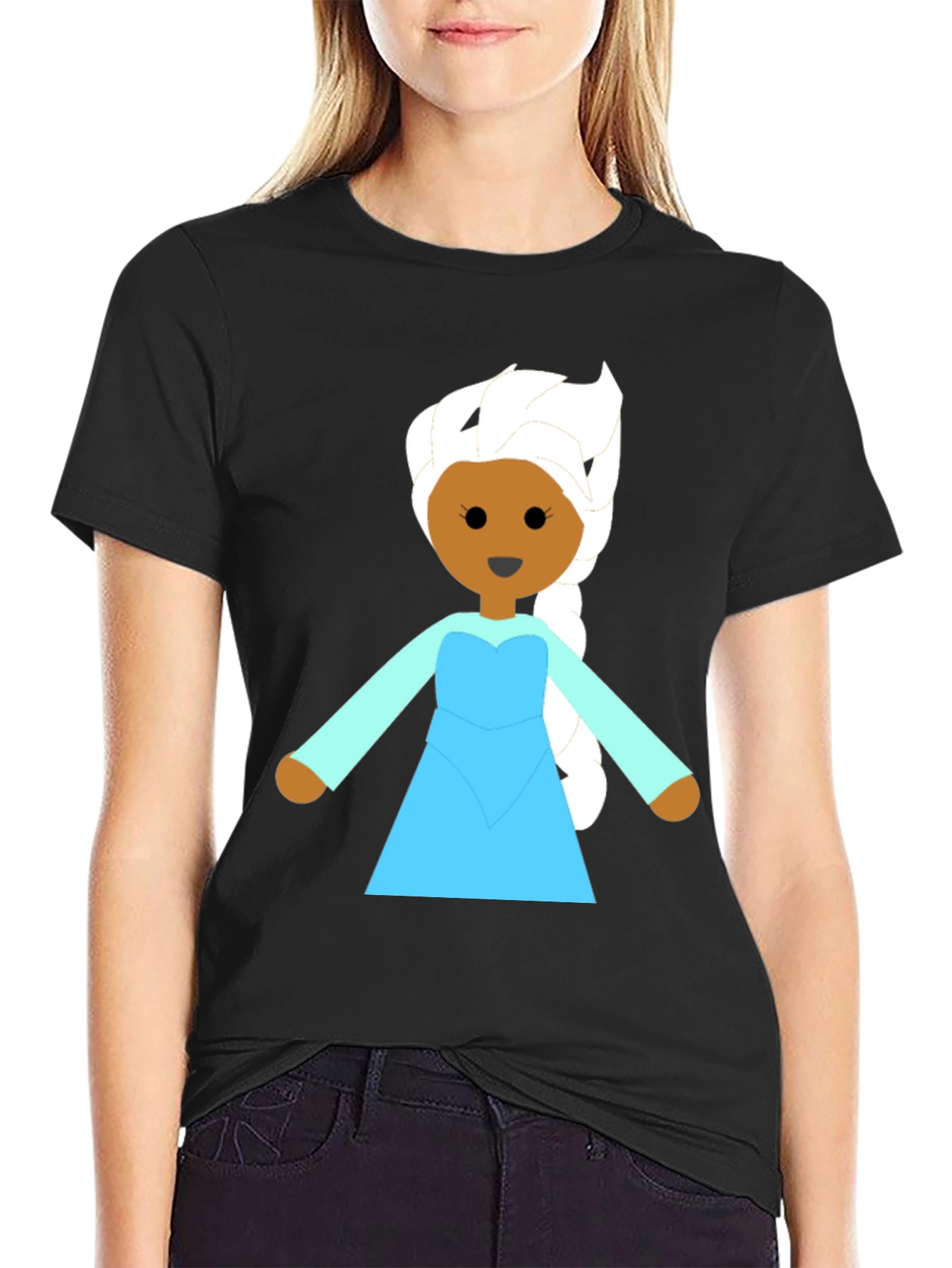 Elsa Graphic T-Shirt - Black Cotton Tee