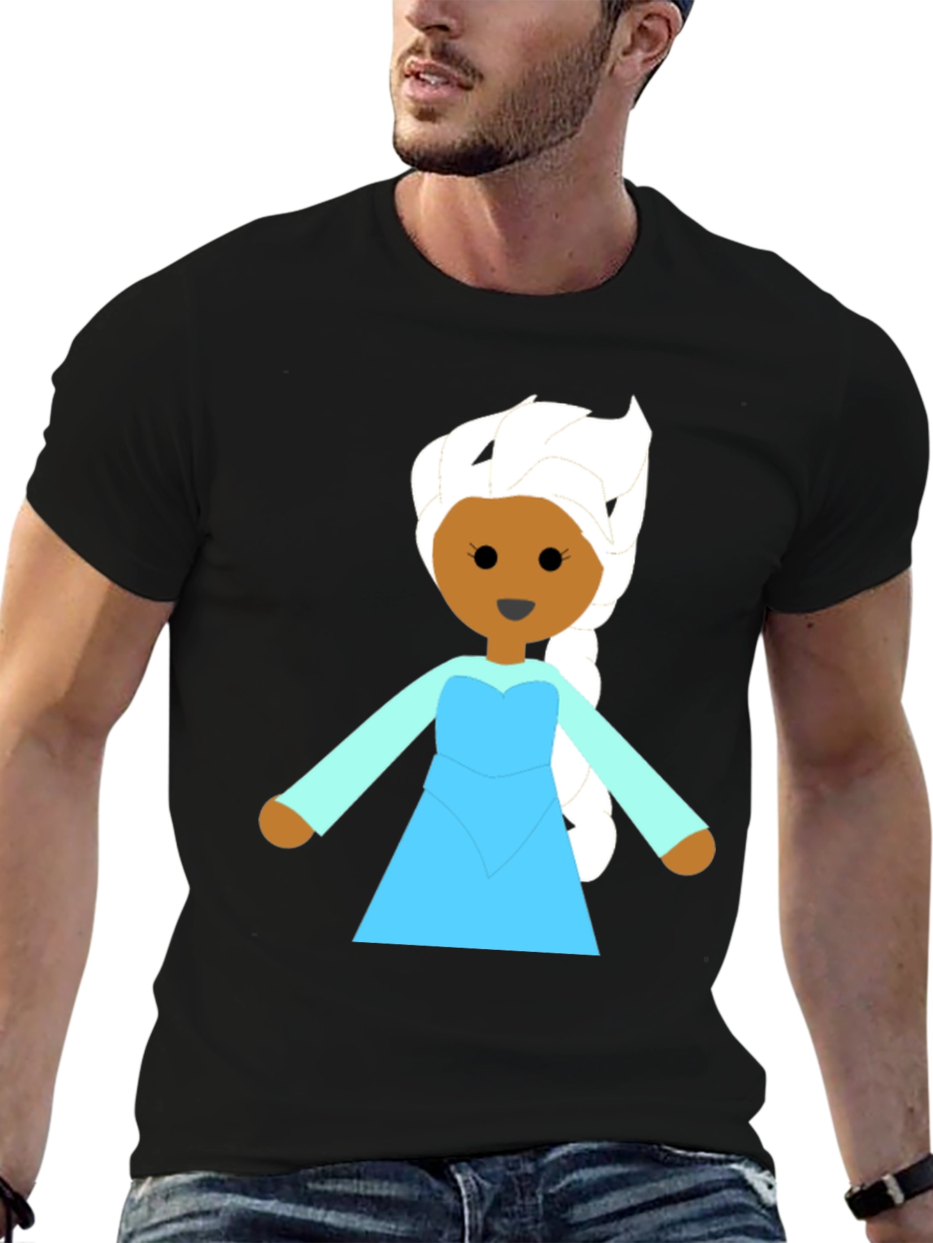 Elsa Graphic T-Shirt - Black Cotton Tee