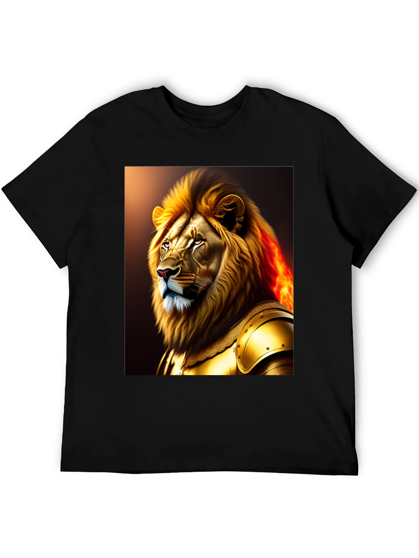 Lion Knight Graphic Black T-Shirt