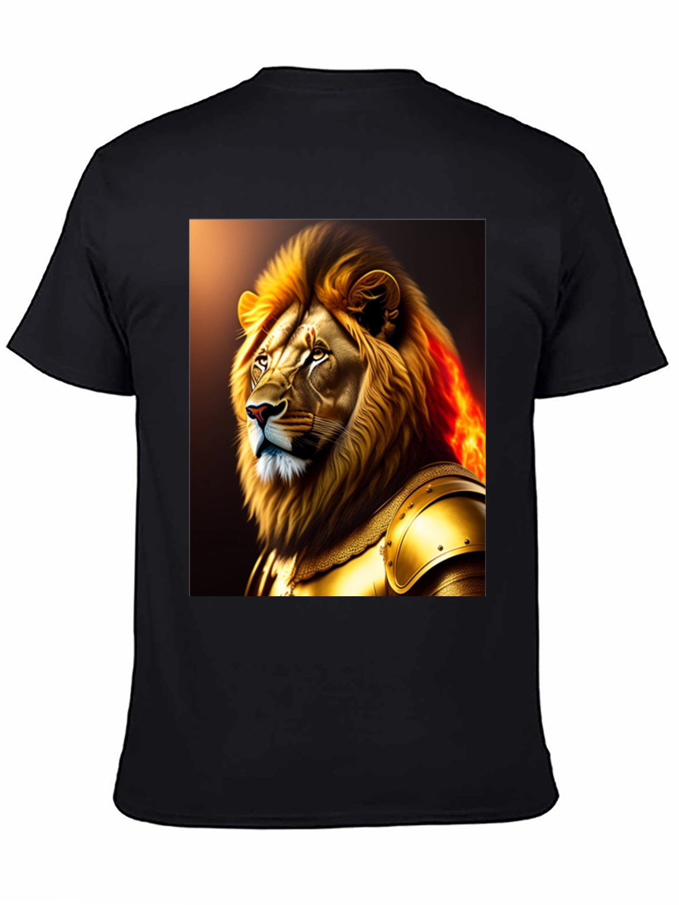 Lion Knight Graphic Black T-Shirt