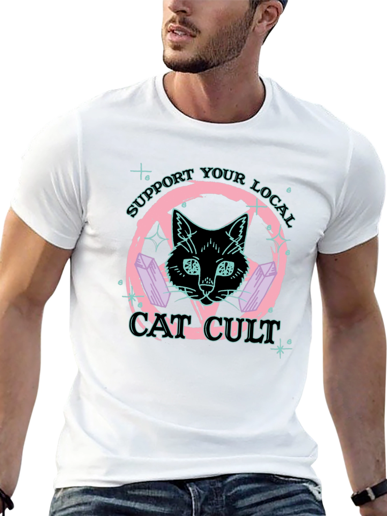 Support Your Local Cat Cult T-Shirt