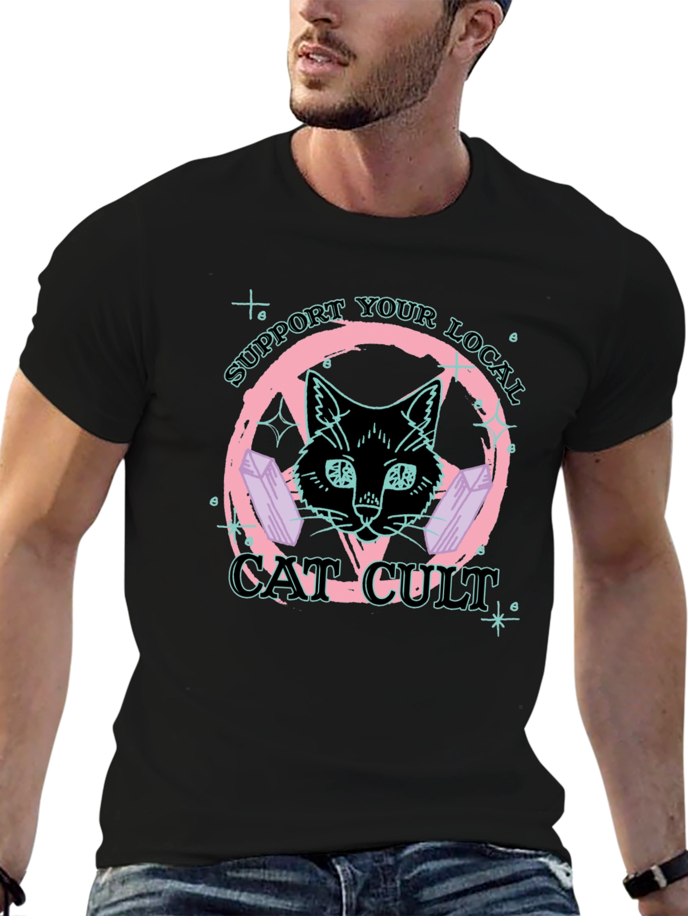 Support Your Local Cat Cult T-Shirt