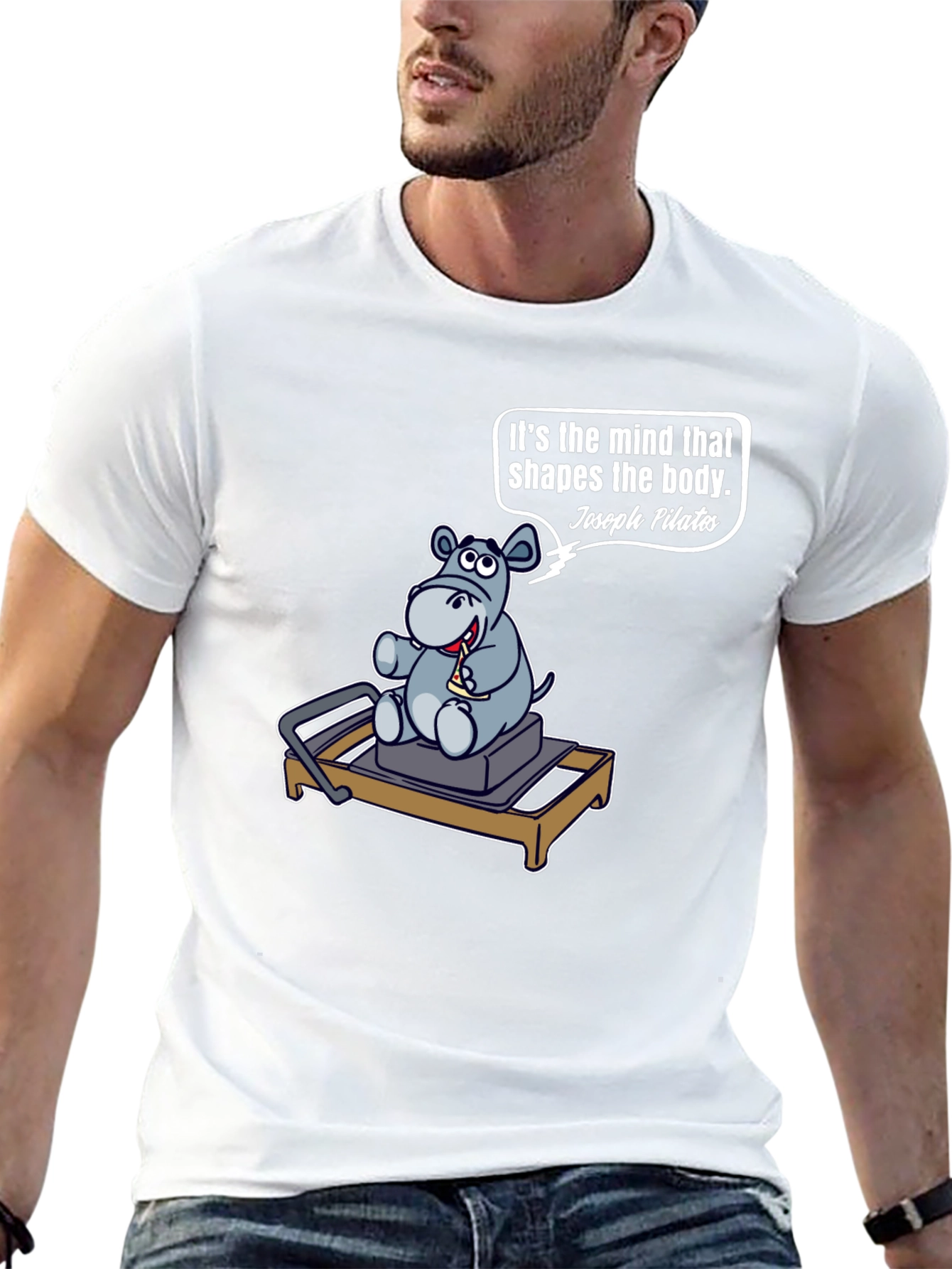 Pilates Hippo T-Shirt - Mind Shapes Body