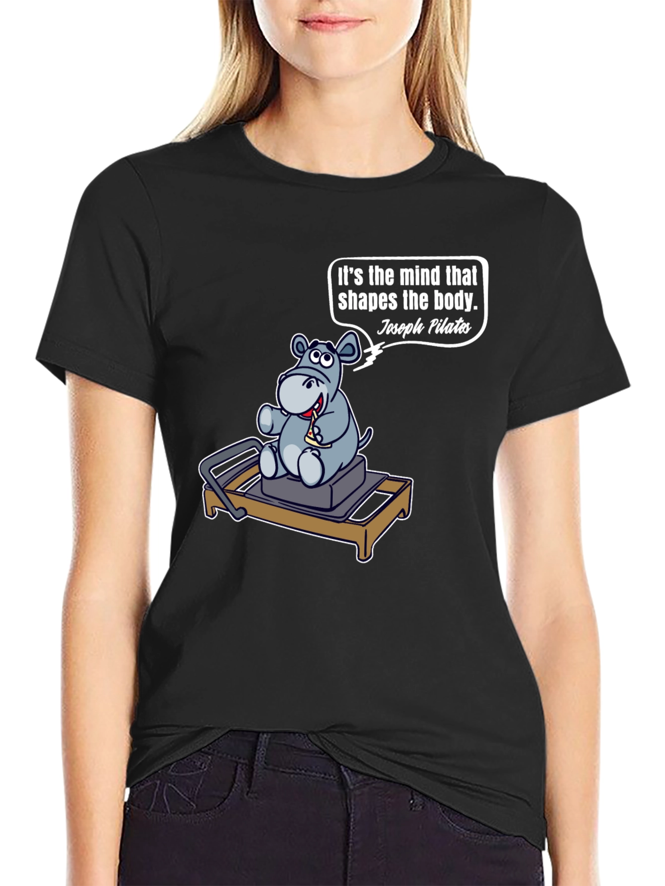 Pilates Hippo T-Shirt - Mind Shapes Body