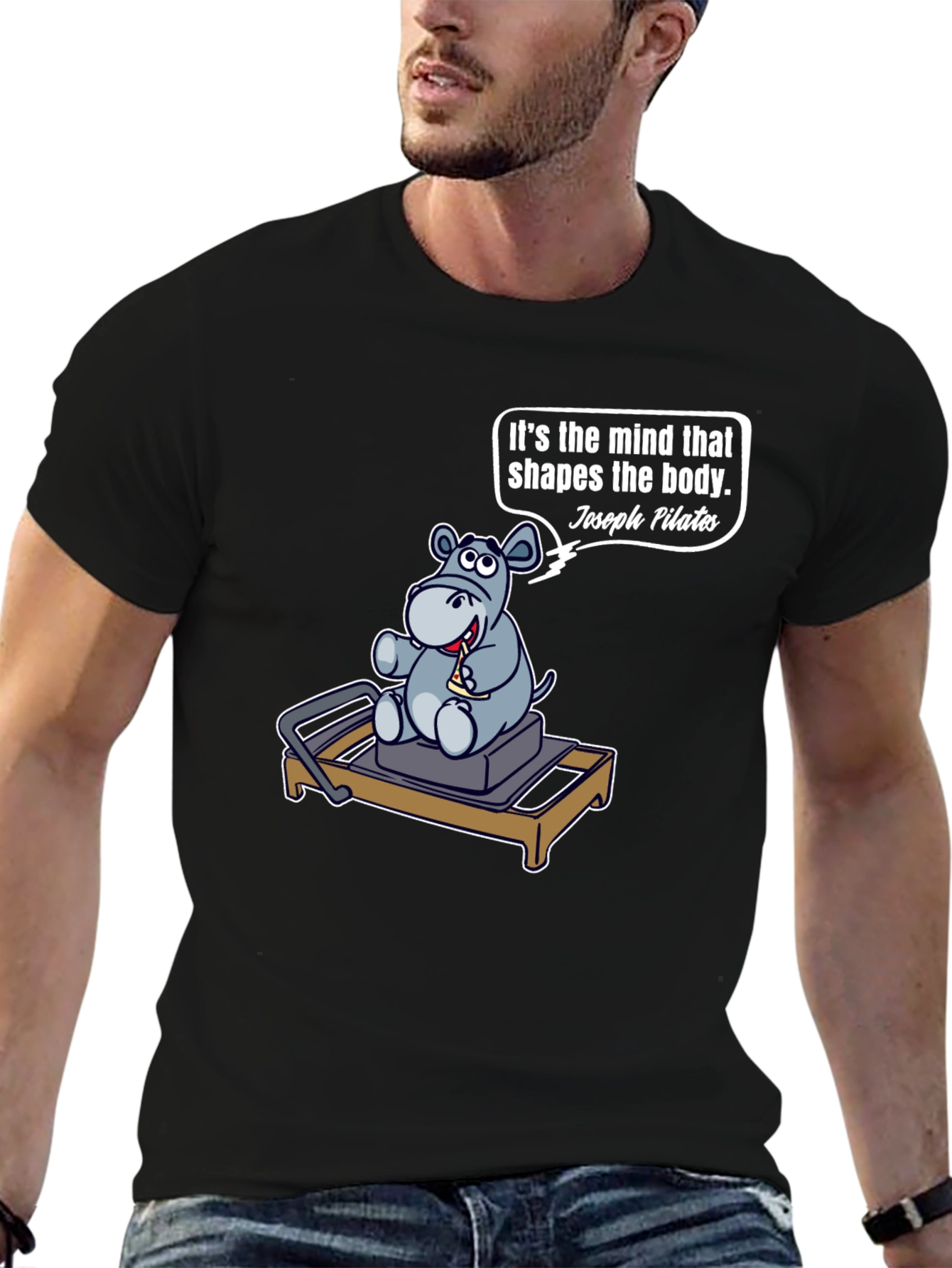 Pilates Hippo T-Shirt - Mind Shapes Body