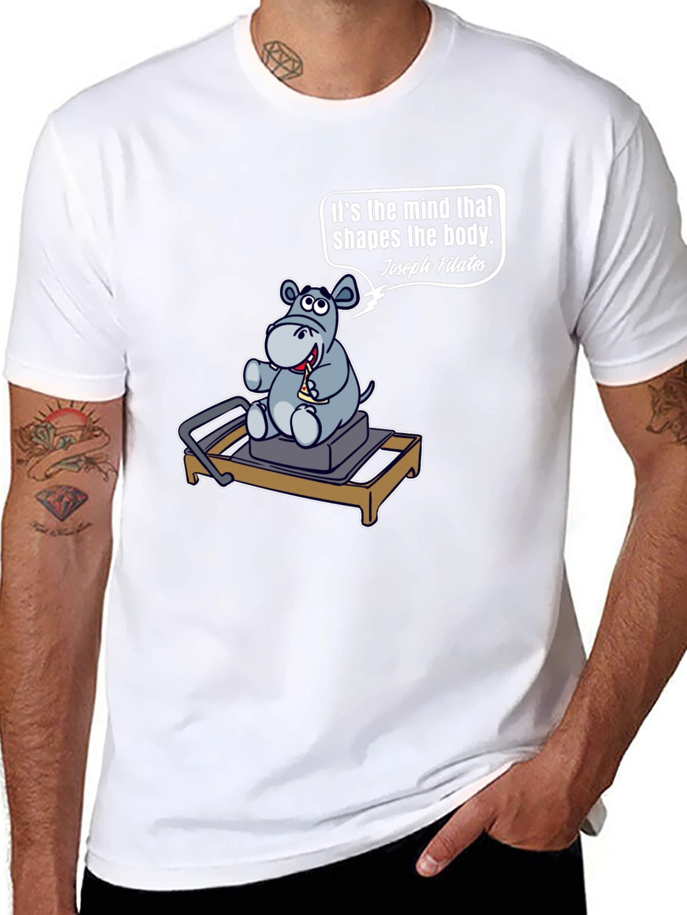 Pilates Hippo T-Shirt - Mind Shapes Body
