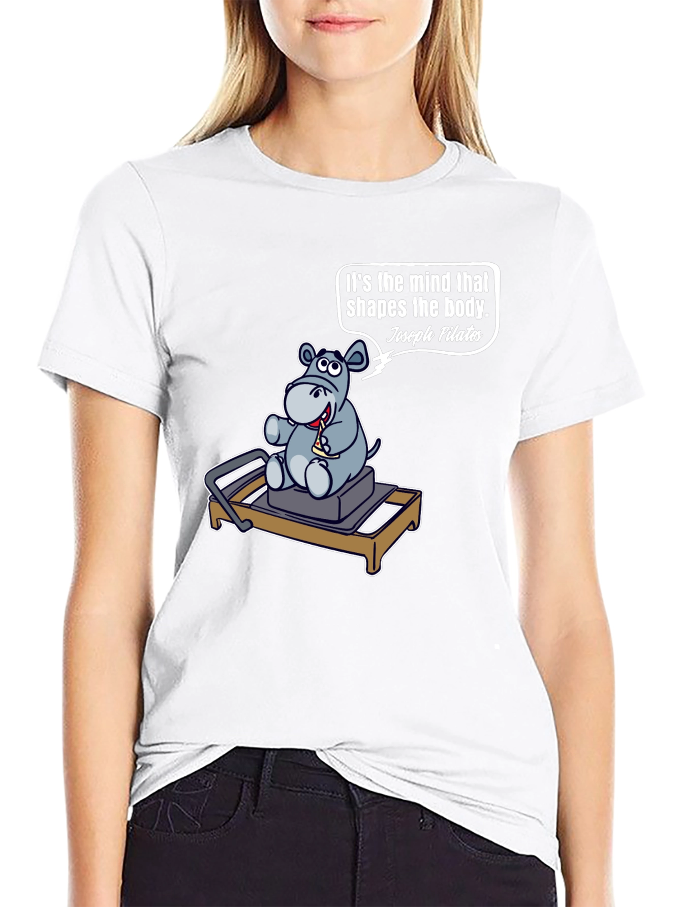 Pilates Hippo T-Shirt - Mind Shapes Body