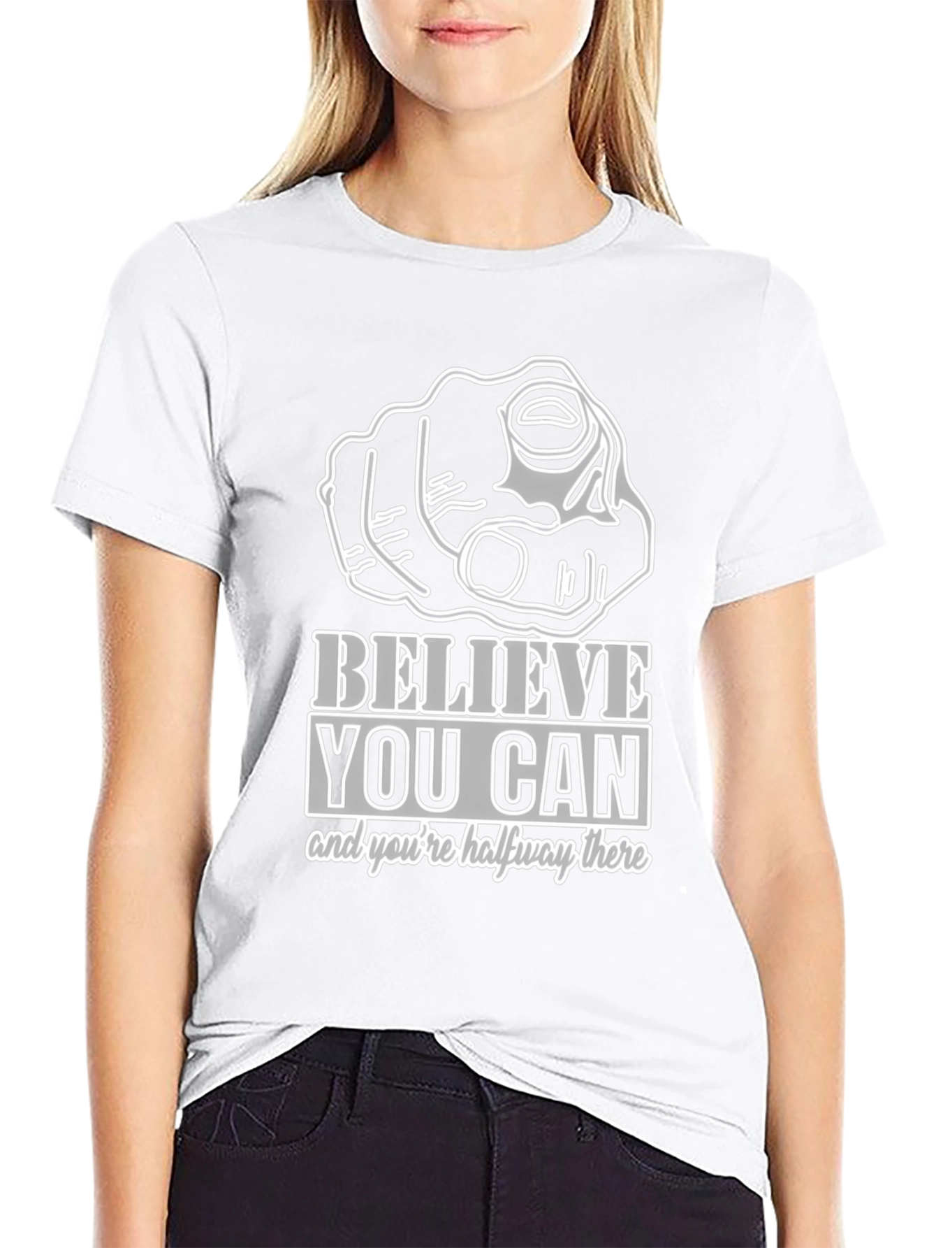Believe You Can Graphic Tee - Motivational Black T-Shirt