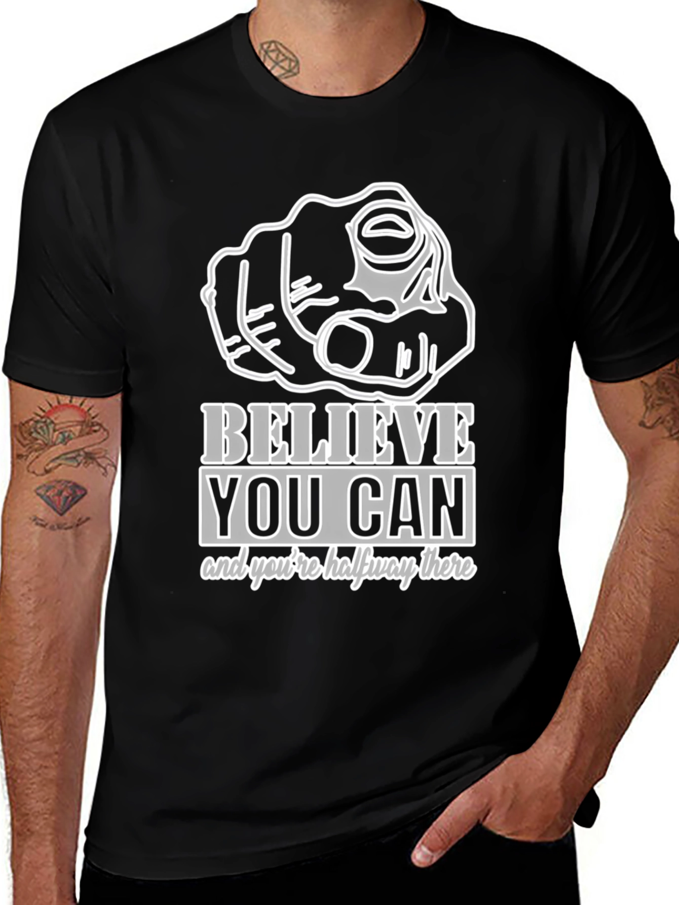 Believe You Can Graphic Tee - Motivational Black T-Shirt