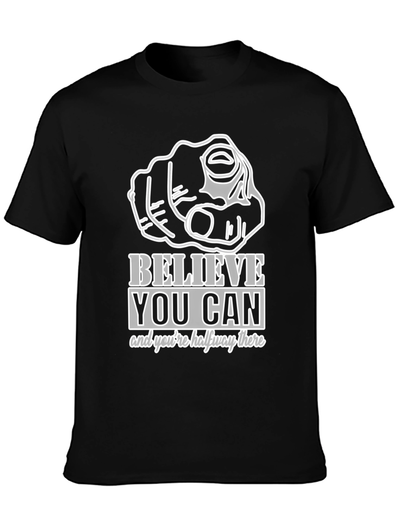 Believe You Can Graphic Tee - Motivational Black T-Shirt