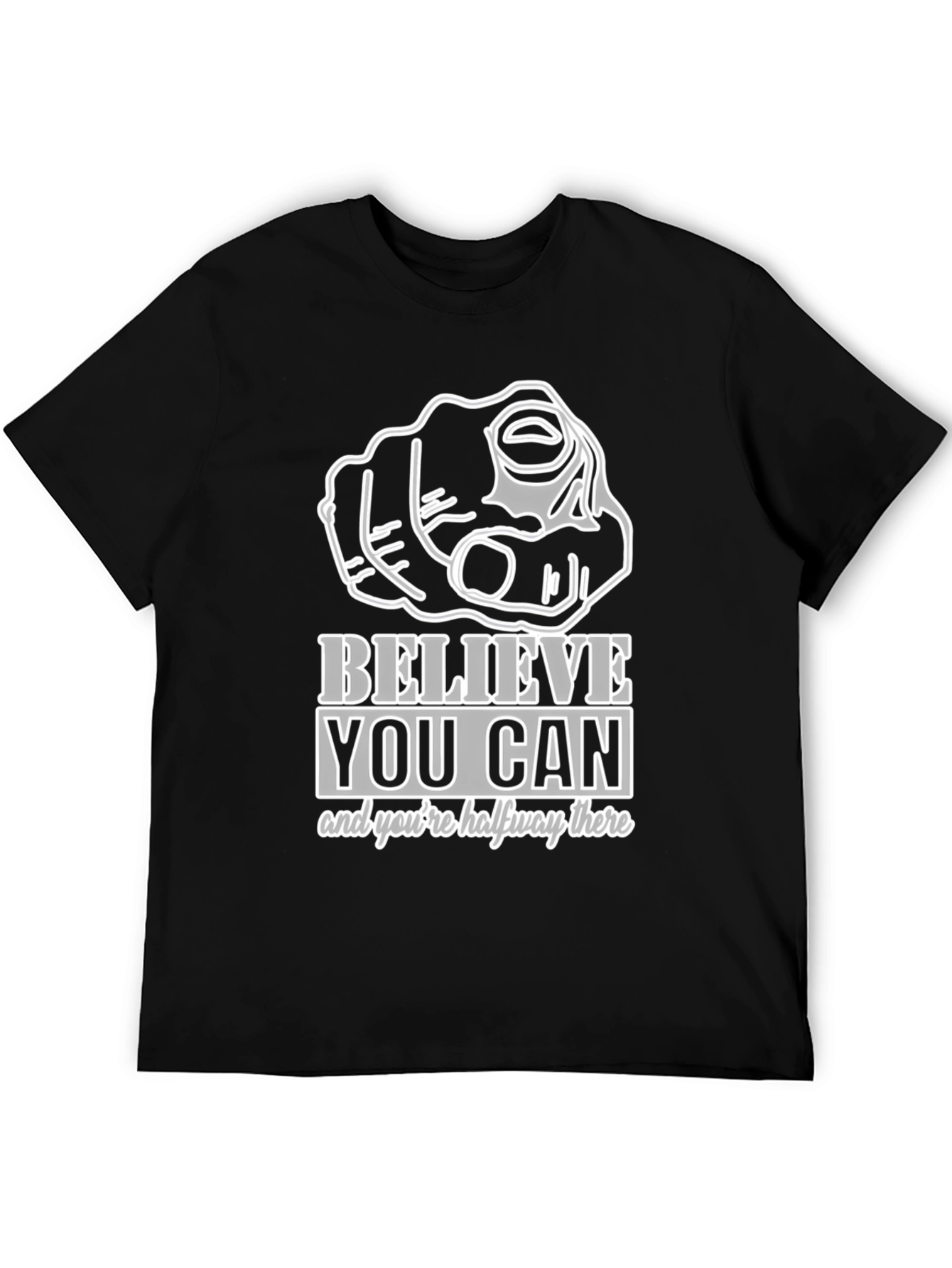 Believe You Can Graphic Tee - Motivational Black T-Shirt