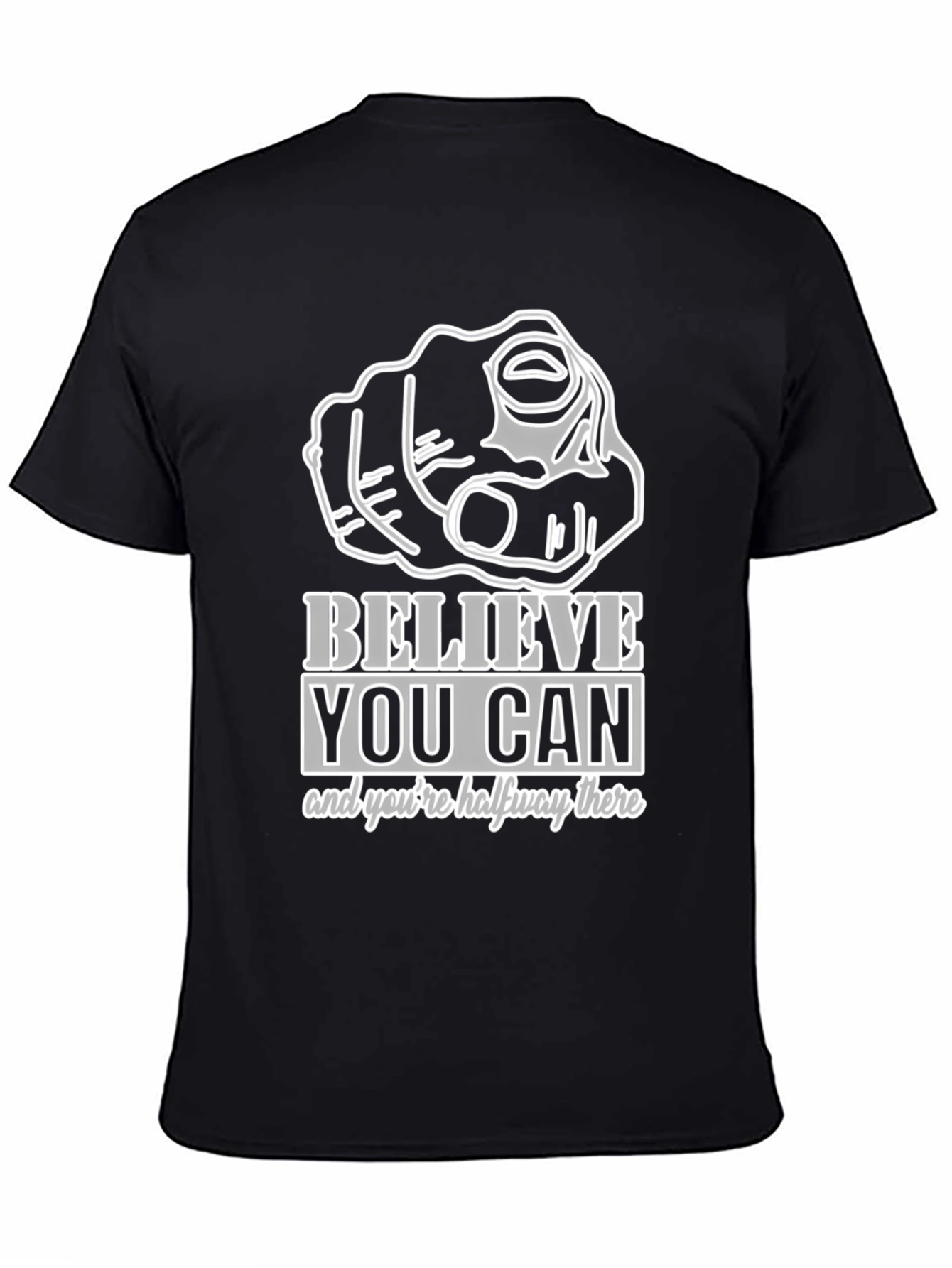 Believe You Can Graphic Tee - Motivational Black T-Shirt