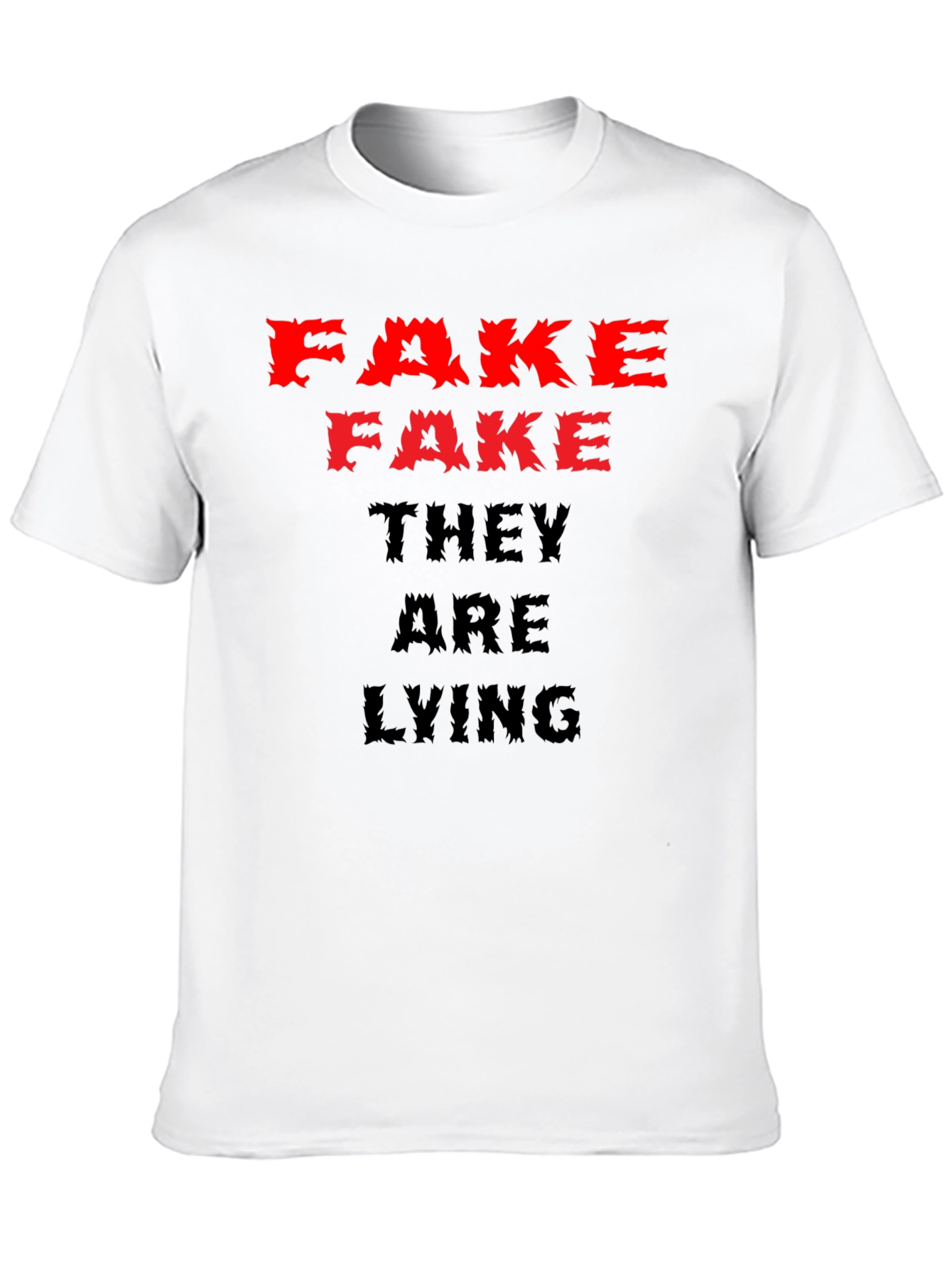 Fake News Graphic Tee - Black Cotton Casual Shirt