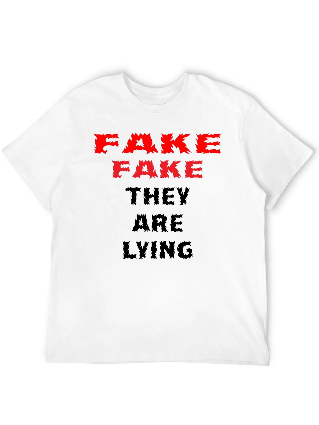 Fake News Graphic Tee - Black Cotton Casual Shirt