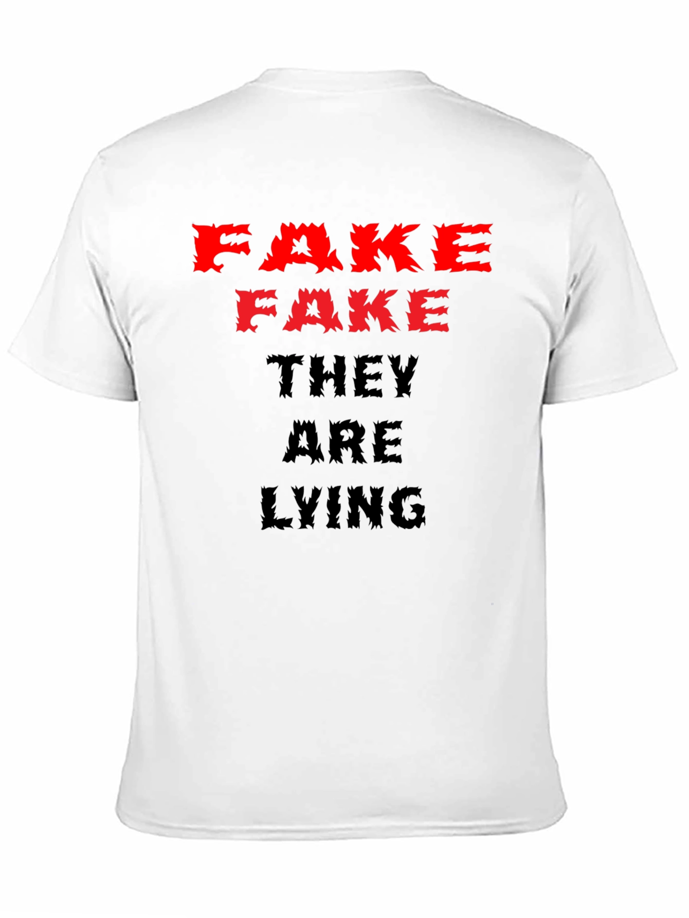 Fake News Graphic Tee - Black Cotton Casual Shirt