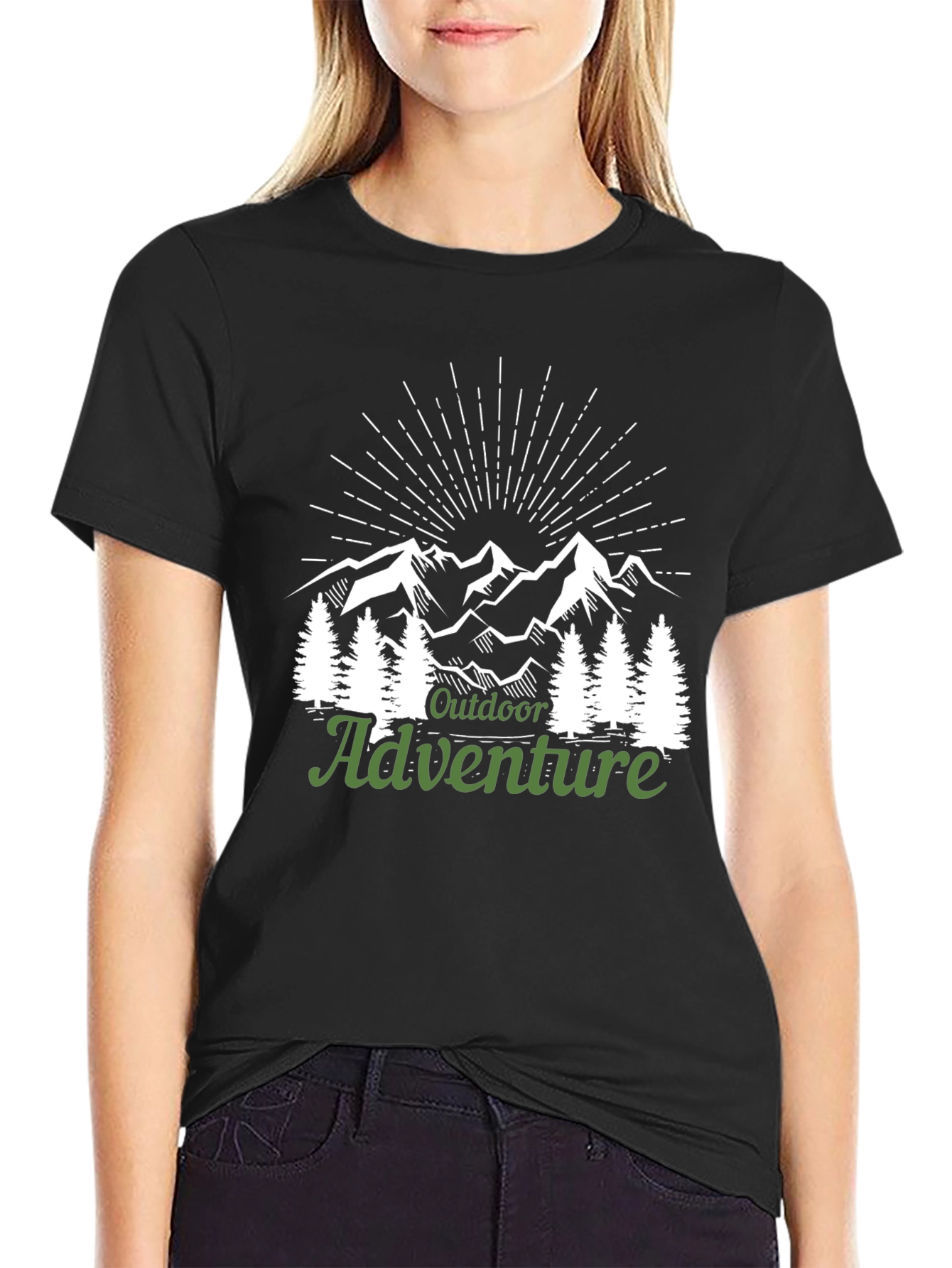 Outdoor Adventure Graphic Tee - Mountain Scene Shirt