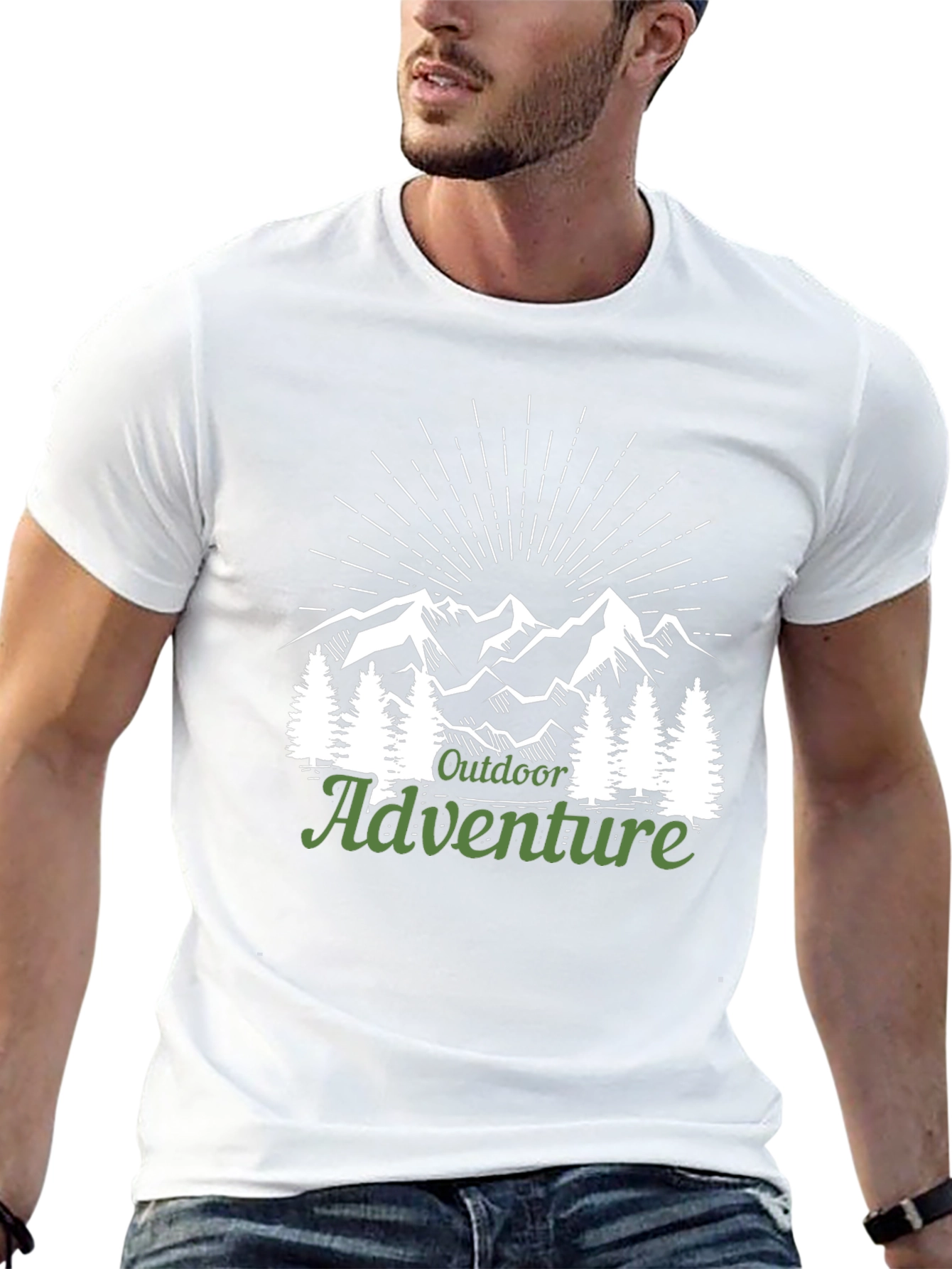Outdoor Adventure Graphic Tee - Mountain Scene Shirt