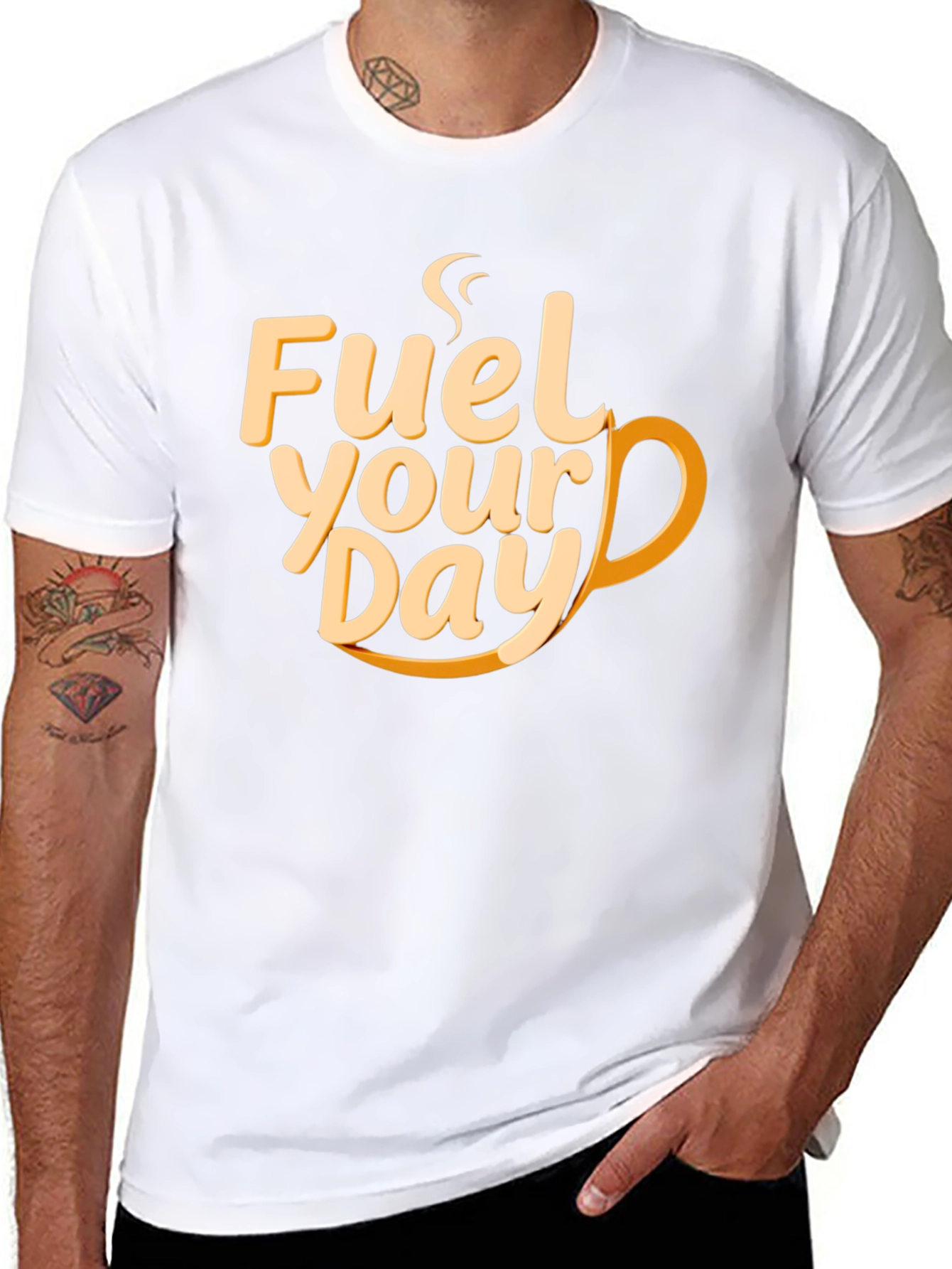 Fuel Your Day Black T-Shirt - Coffee Lover Tee
