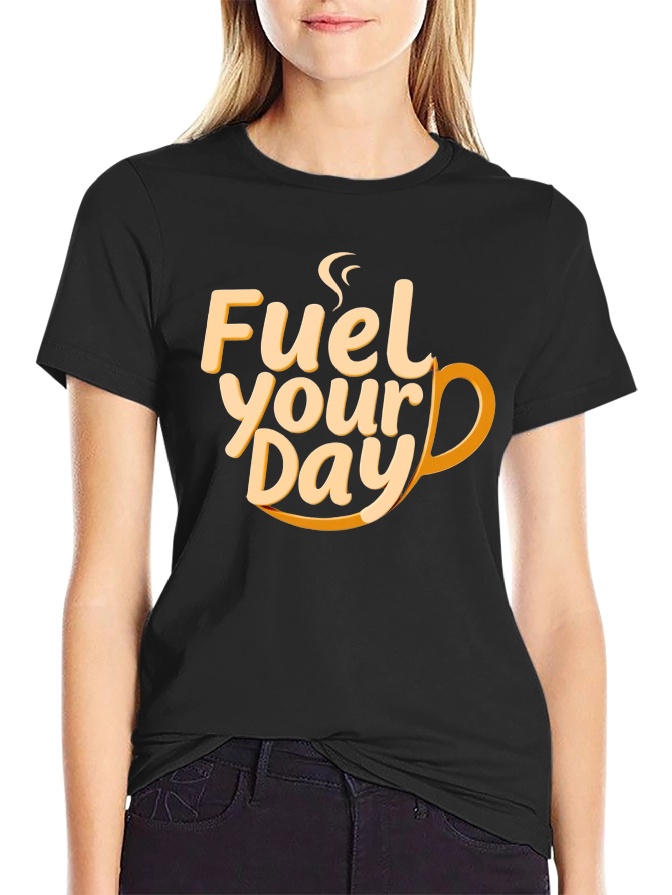 Fuel Your Day Black T-Shirt - Coffee Lover Tee
