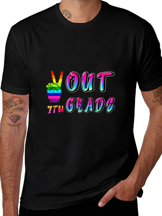 Peace Out 7th Grade Colorful T-Shirt