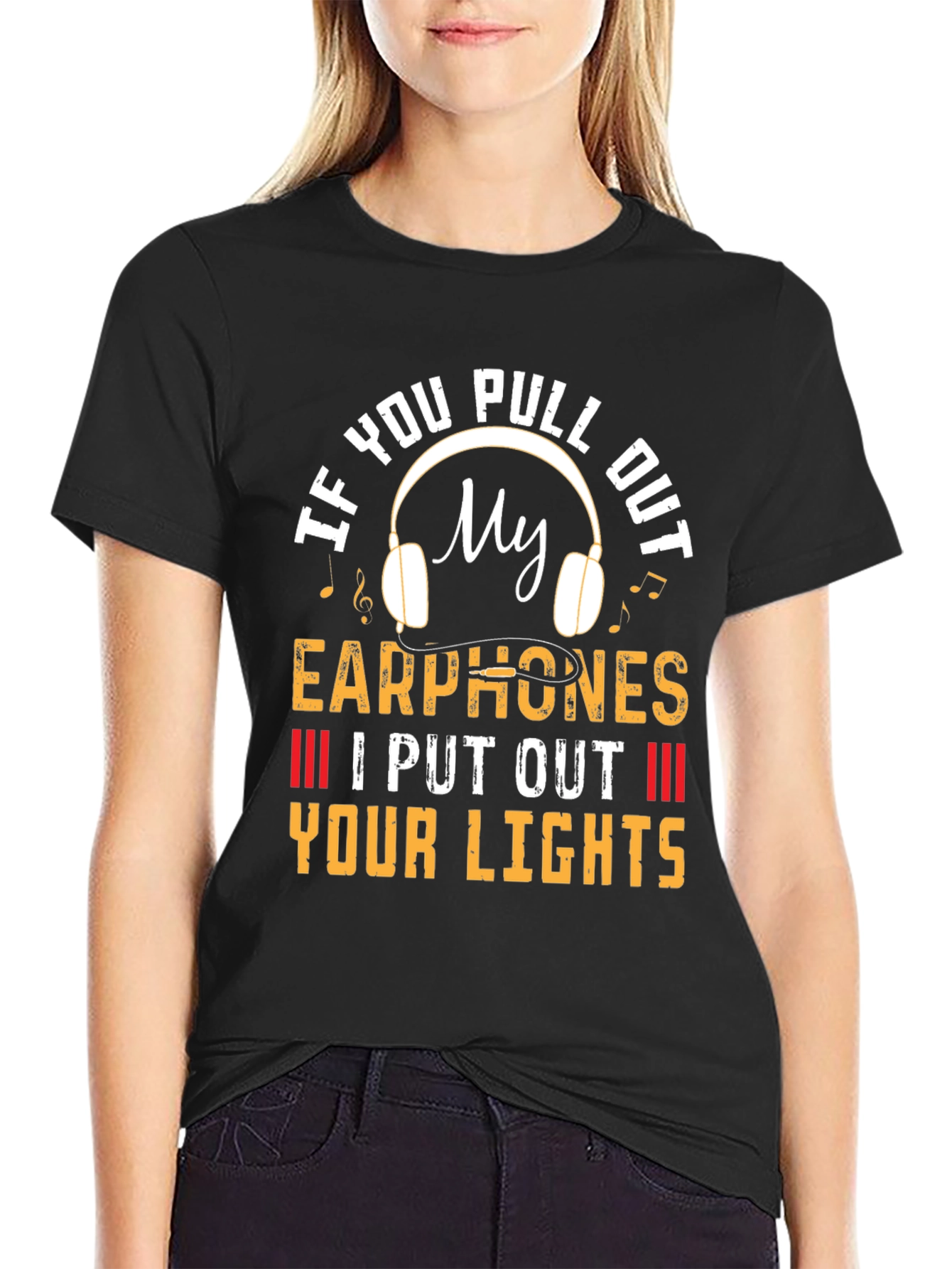Funny Earphone Threat T-Shirt