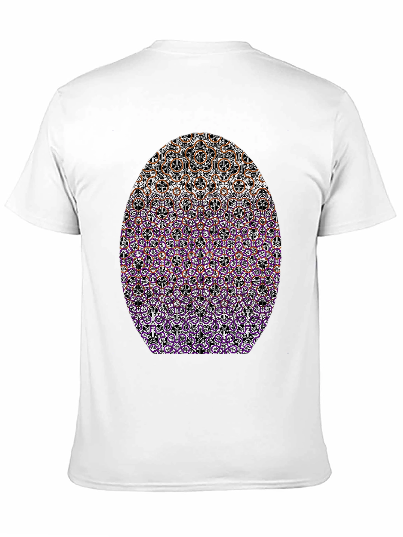 Abstract Geometric Pattern Graphic Tee - Black