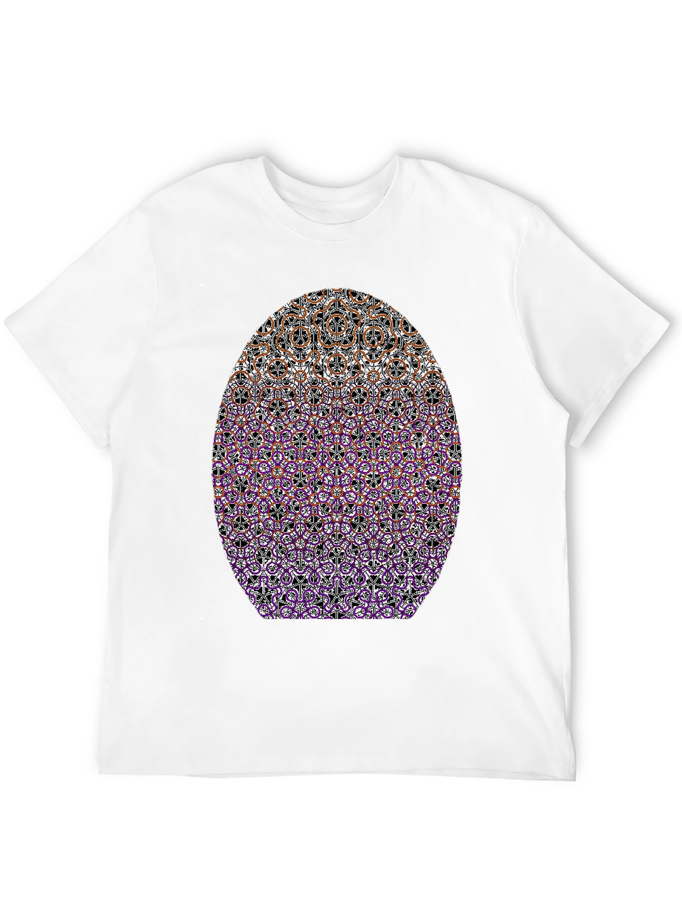 Abstract Geometric Pattern Graphic Tee - Black