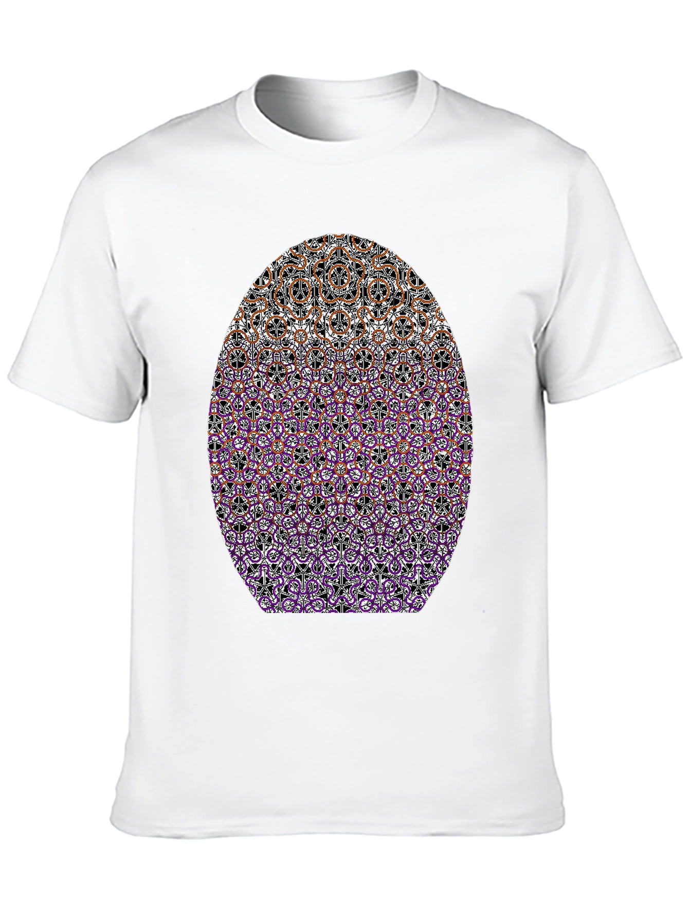 Abstract Geometric Pattern Graphic Tee - Black