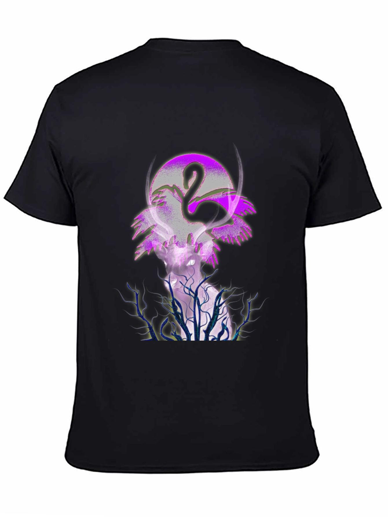 Flamingo Moon Graphic Tee - Mens Black T-Shirt