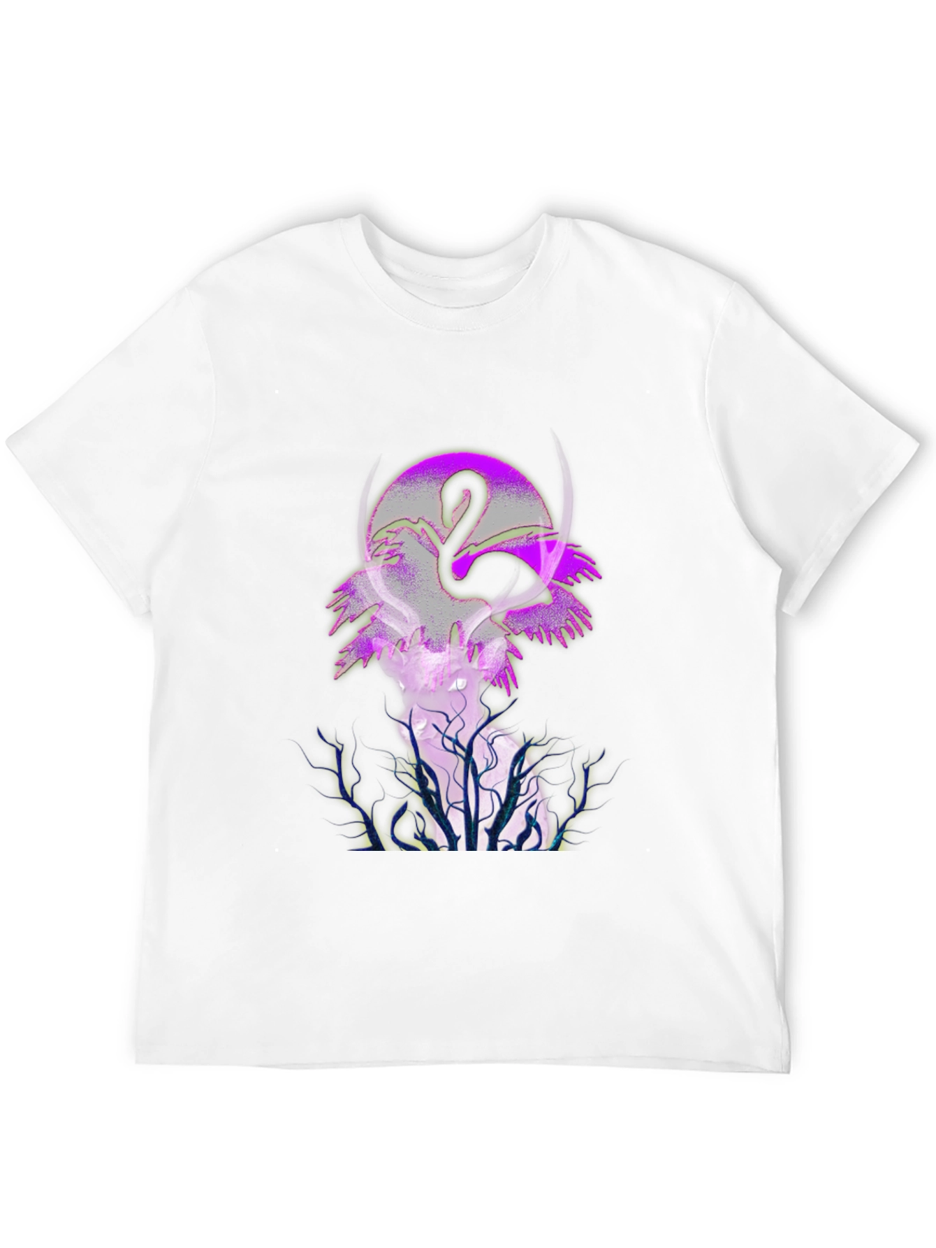 Flamingo Moon Graphic Tee - Mens Black T-Shirt