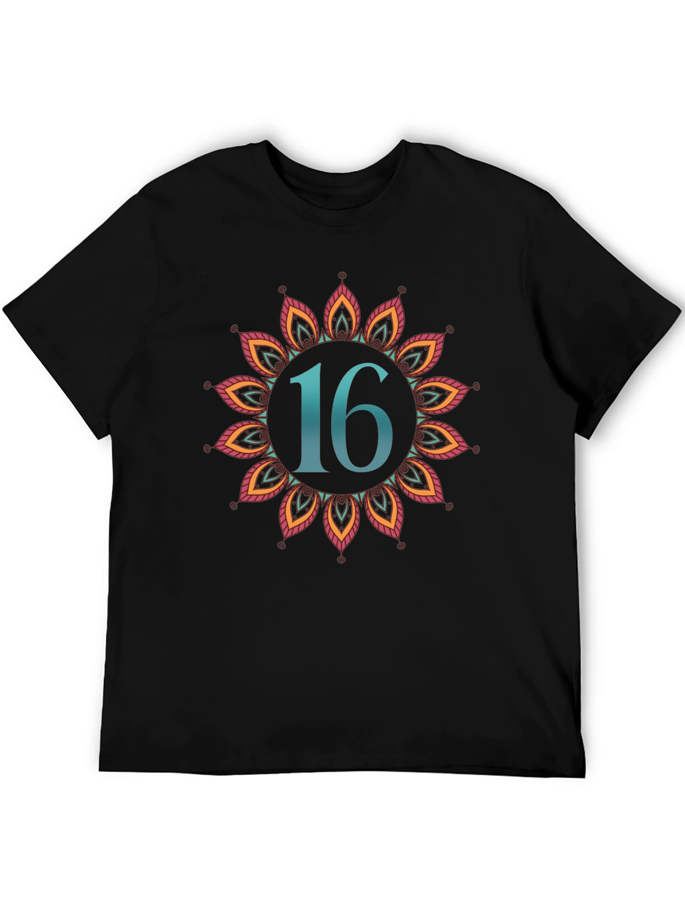 Sweet Sixteen Mandala Black T-Shirt