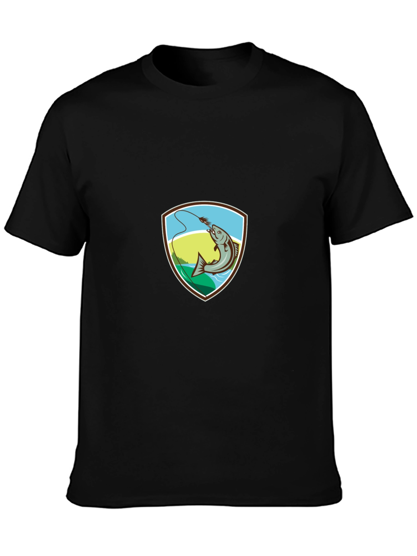 Fishing T-Shirt: Retro Fish Badge