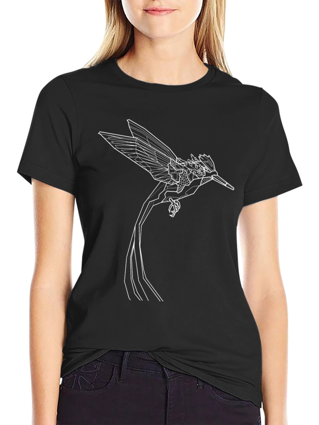 Geometric Hummingbird Graphic Tee