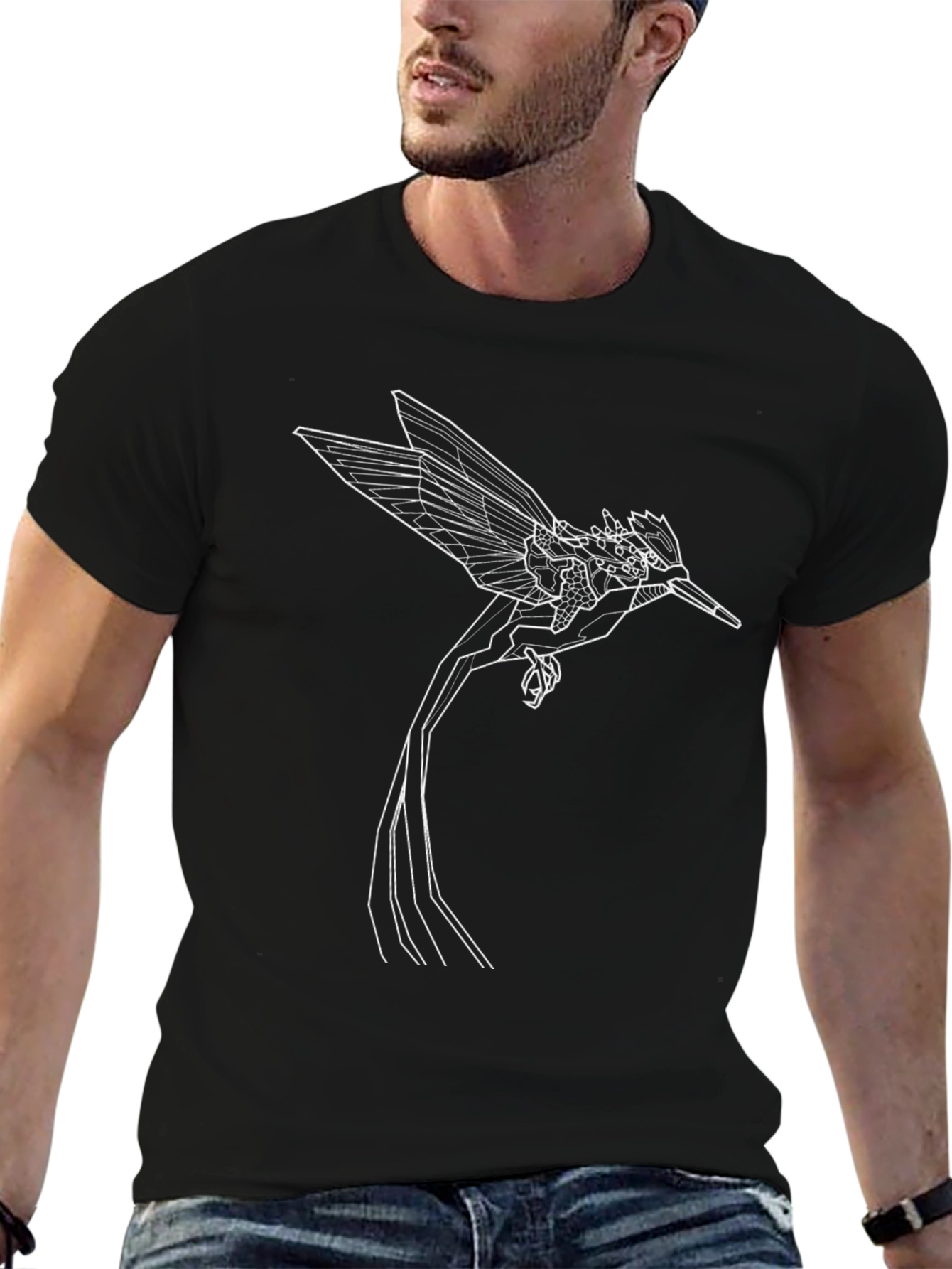 Geometric Hummingbird Graphic Tee