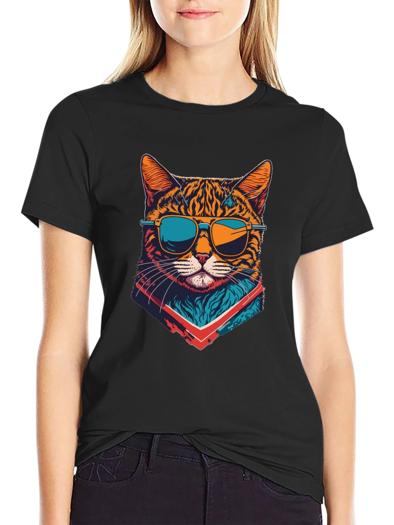Cool Cat Graphic Tee - Black T-Shirt