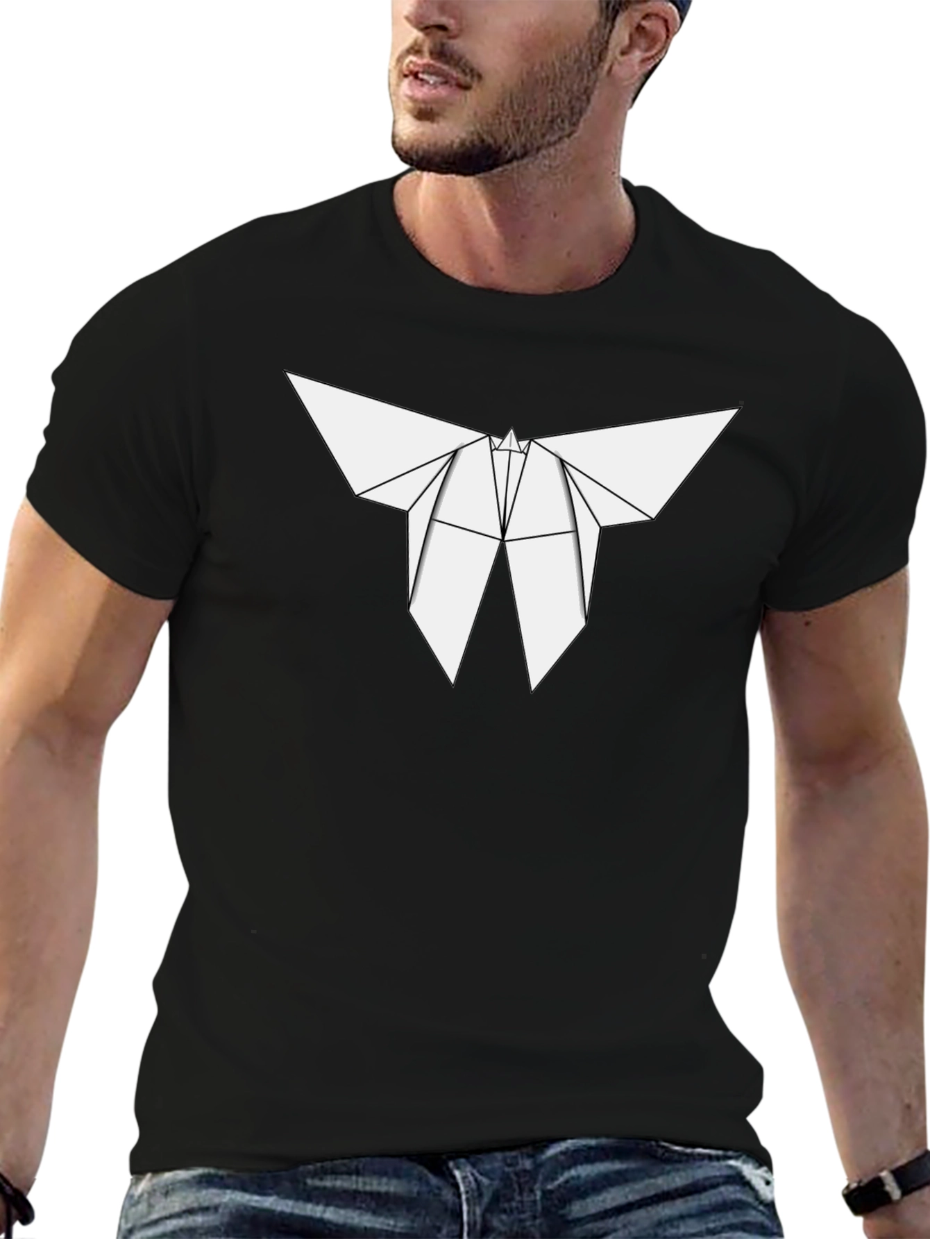 Origami Butterfly Graphic Tee - Modern Style